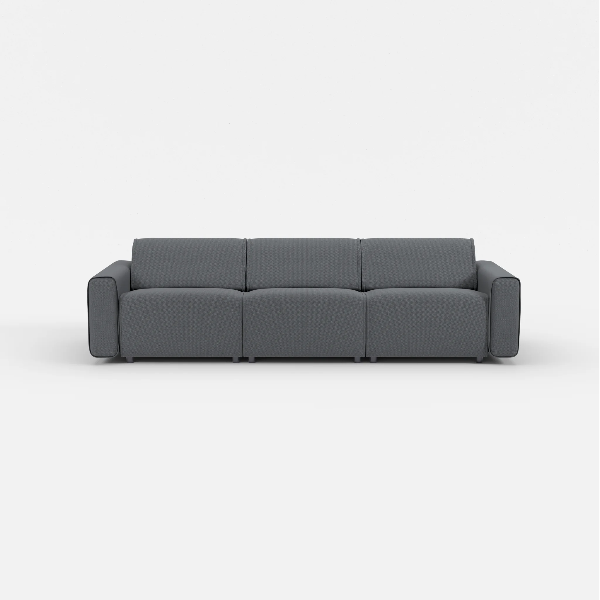 3 Sitzer Sofa Belleform mit breiter Armlehne 2 credoasphalt in Anthrazit von vorne