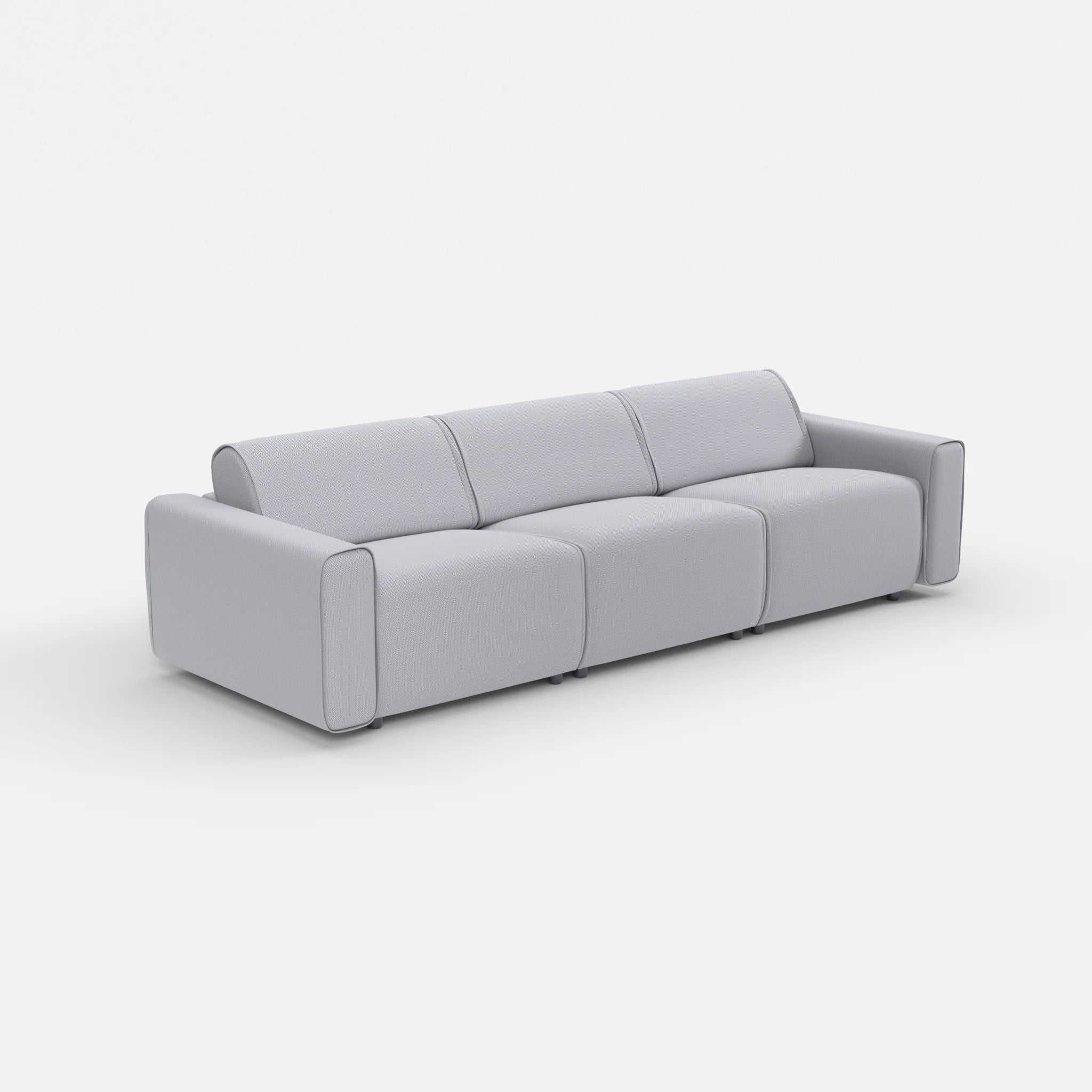 3 Sitzer Sofa Belleform mit breiter Armlehne 2 credochalk in Hellgrau von der Seite