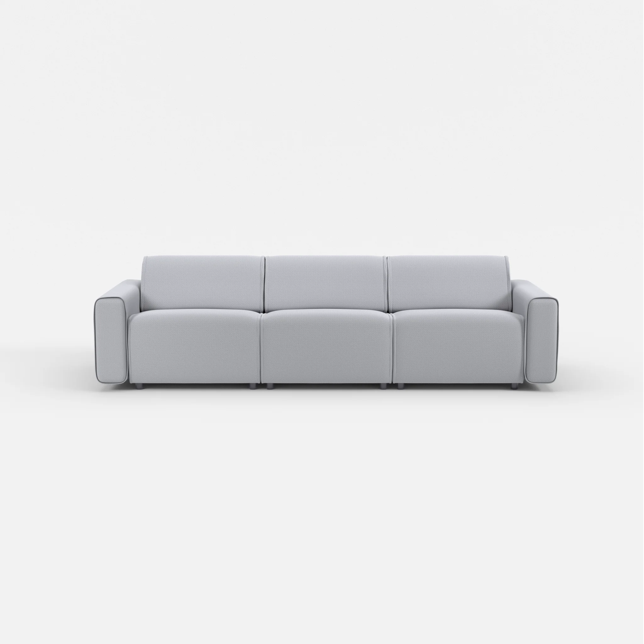 3 Sitzer Sofa Belleform mit breiter Armlehne 2 credochalk in Hellgrau von vorne