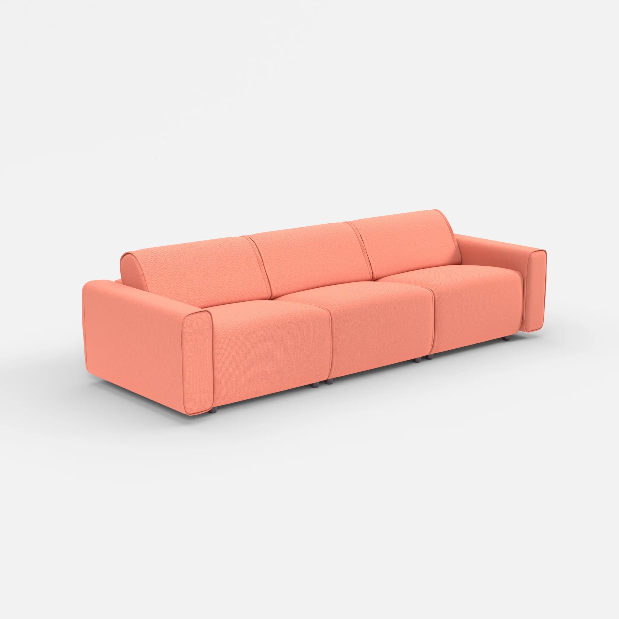 3 Sitzer Sofa Belleform mit breiter Armlehne 2 credograpefruit in Coral von der Seite