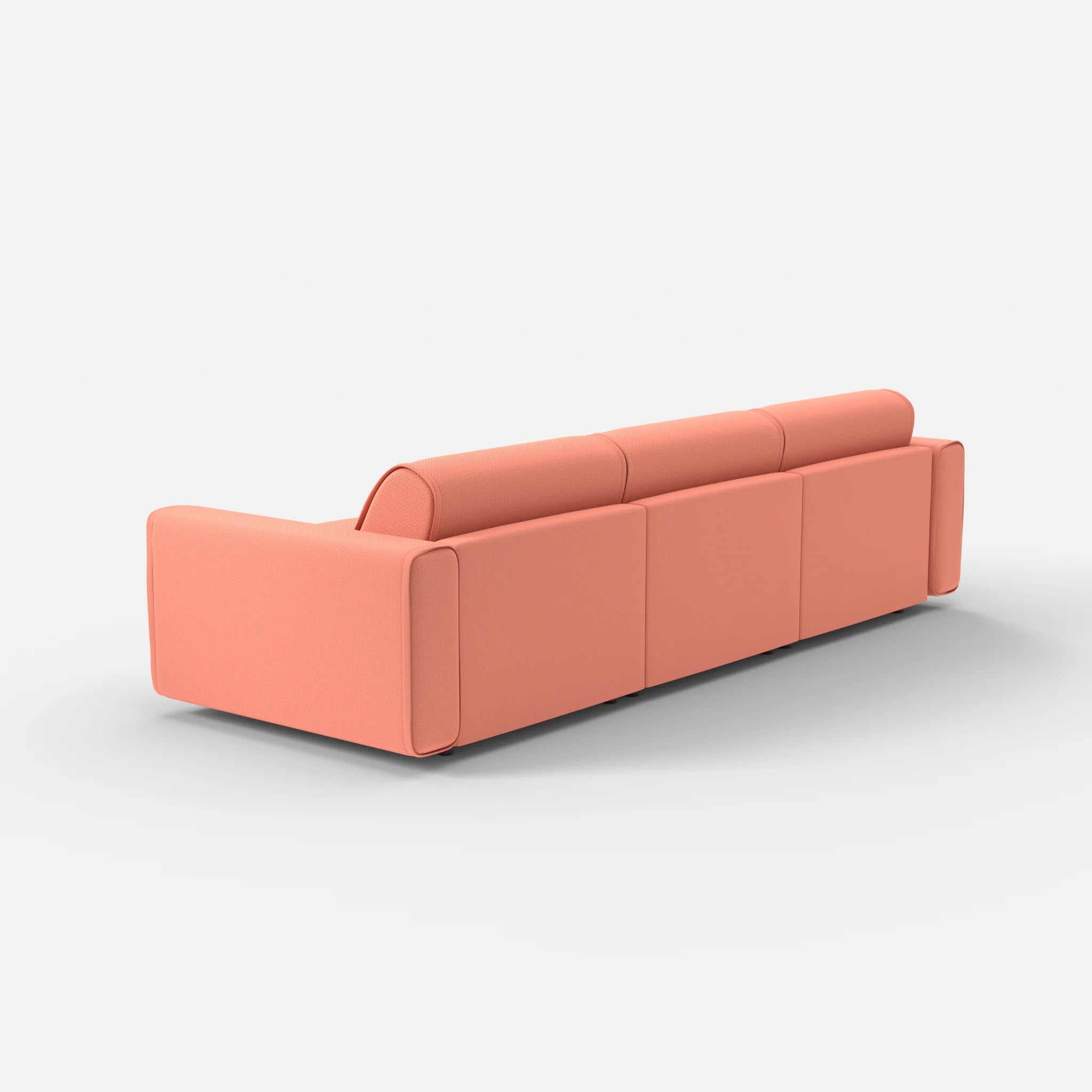 3 Sitzer Sofa Belleform mit breiter Armlehne 2 credograpefruit in Coral von hinten