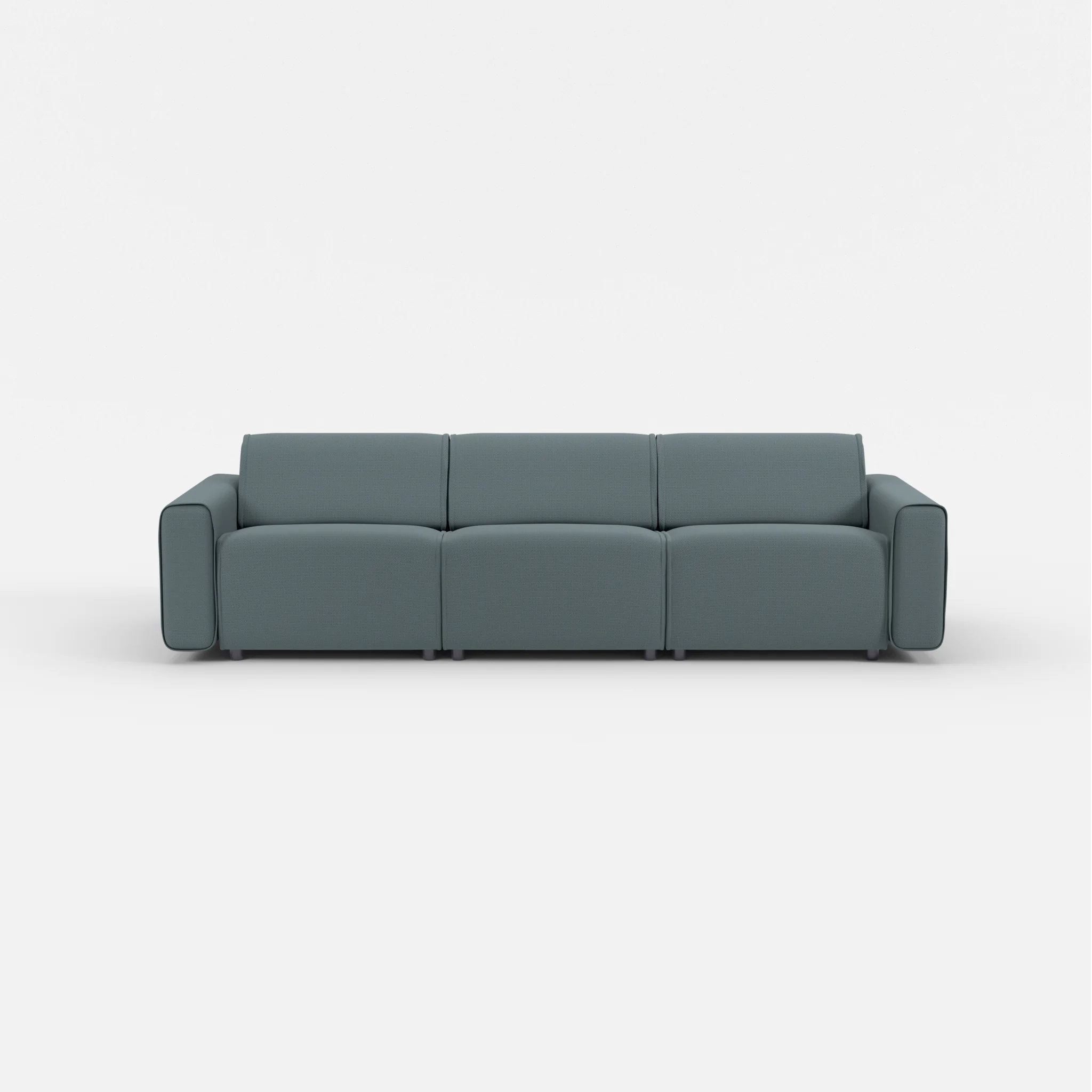 3 Sitzer Sofa Belleform mit breiter Armlehne 2 credojaspis in Türkis von vorne