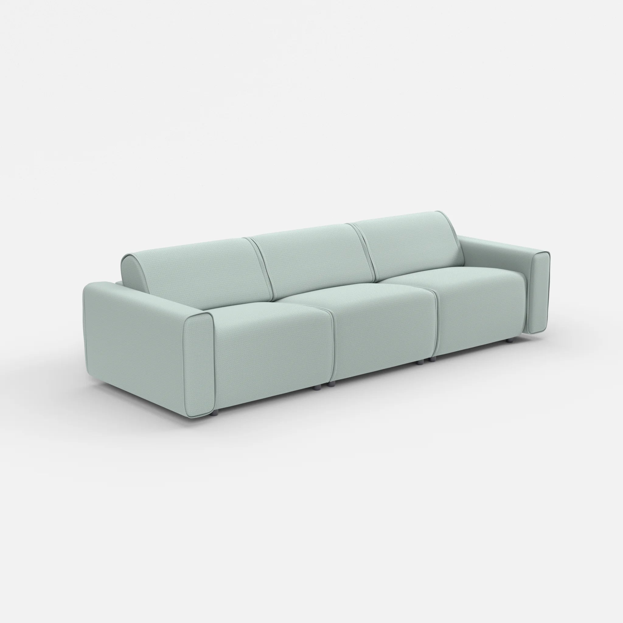 3 Sitzer Sofa Belleform mit breiter Armlehne 2 credolake in Graublau von der Seite