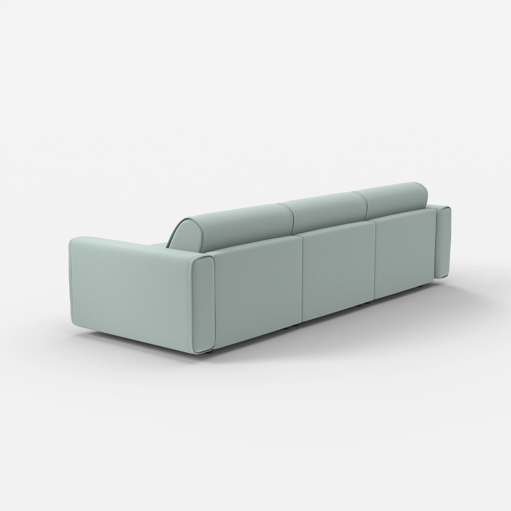 3 Sitzer Sofa Belleform mit breiter Armlehne 2 credolake in Graublau von hinten