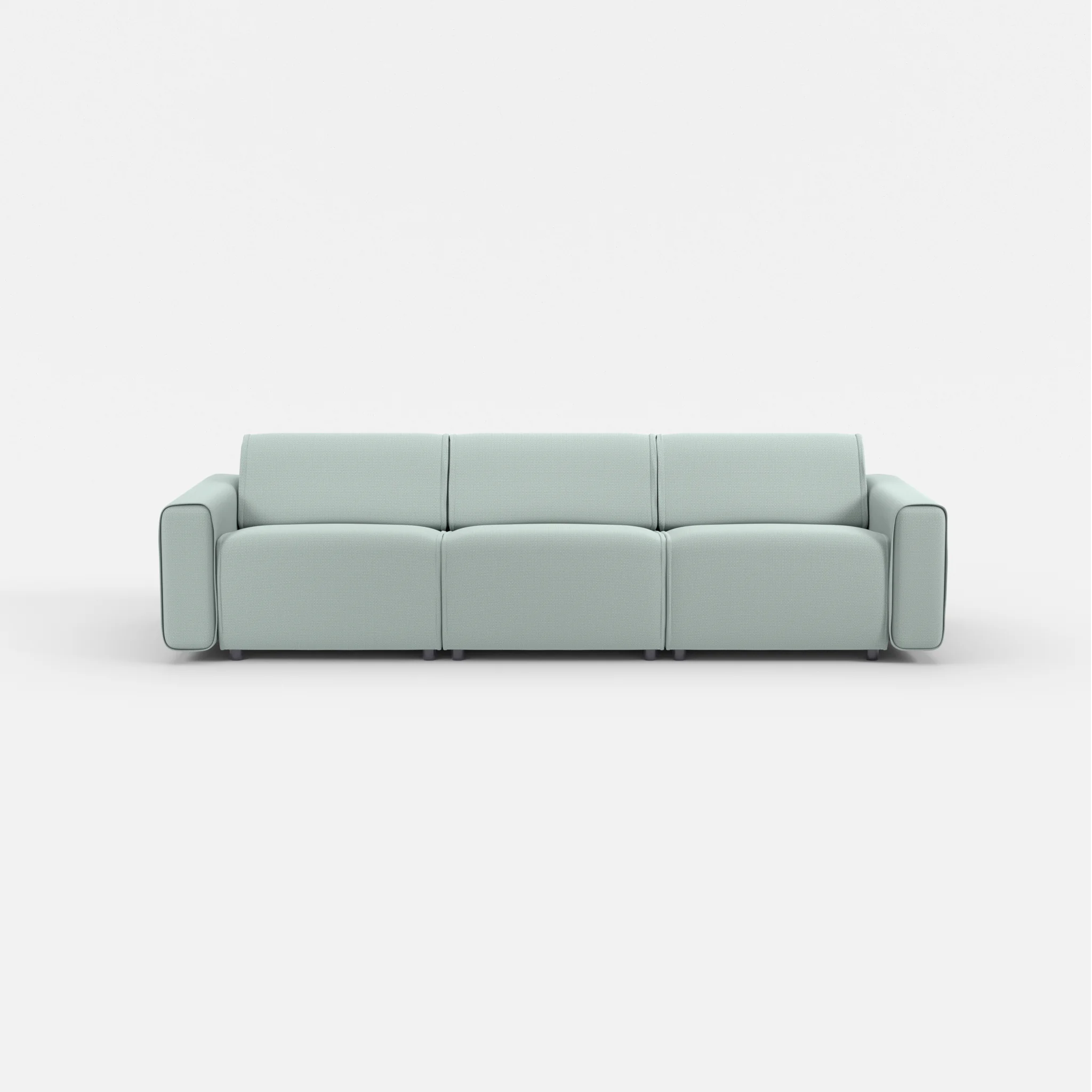 3 Sitzer Sofa Belleform mit breiter Armlehne 2 credolake in Graublau von vorne