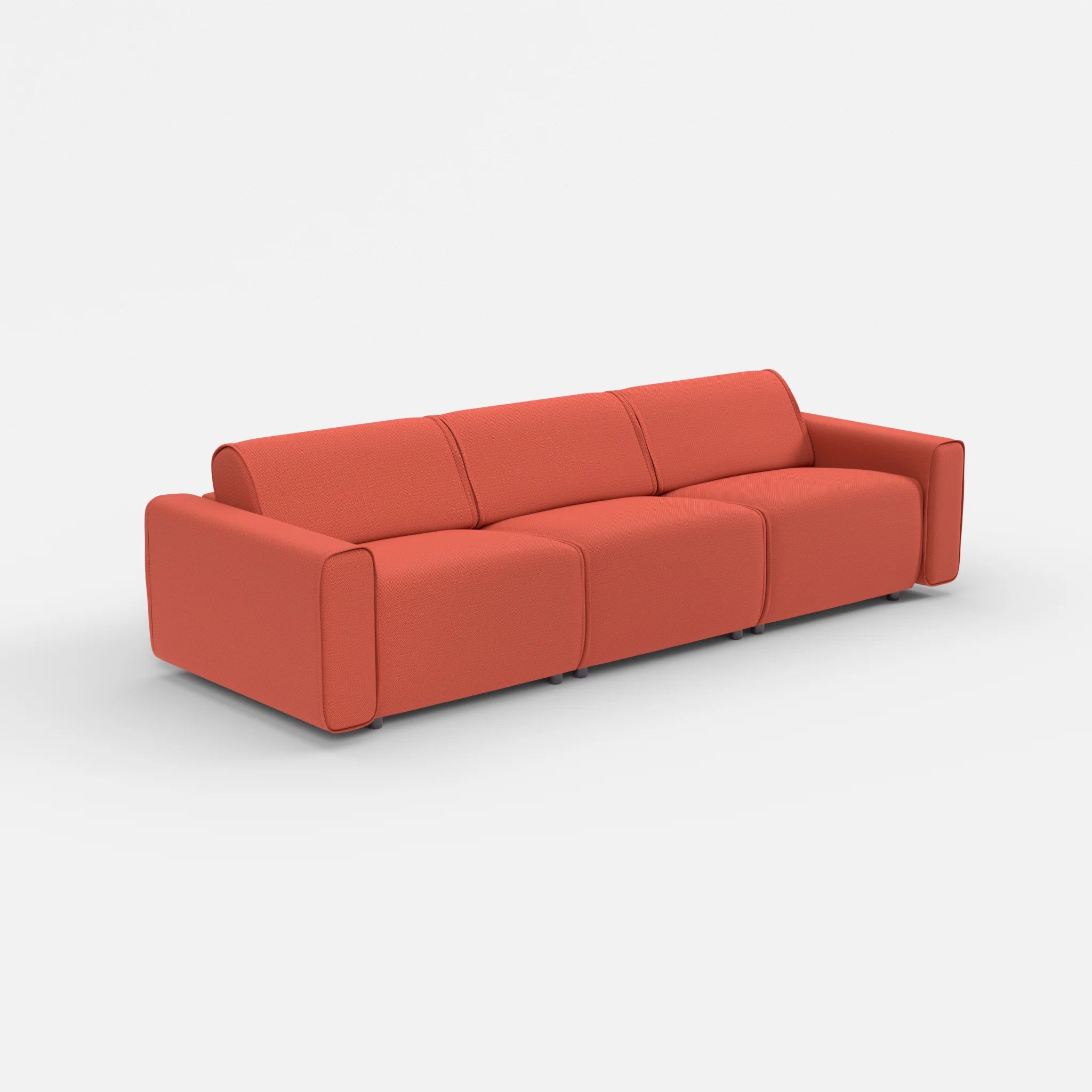 3 Sitzer Sofa Belleform mit breiter Armlehne 2 credolampion in Rot von der Seite