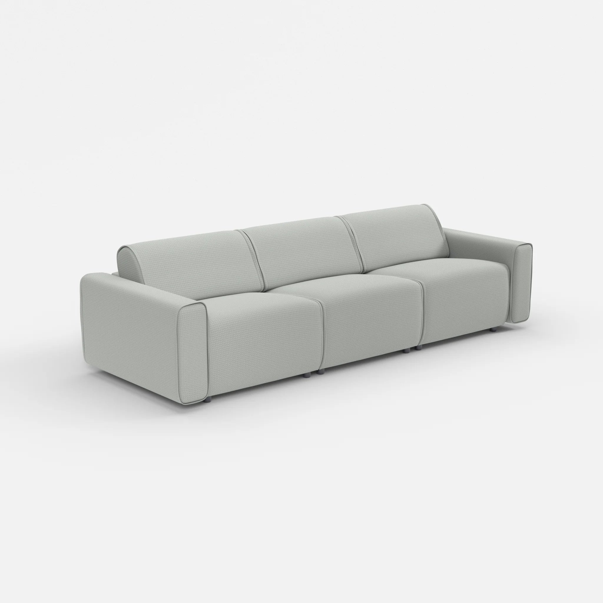 3 Sitzer Sofa Belleform mit breiter Armlehne 2 credopepper in Dunkelgrau von der Seite