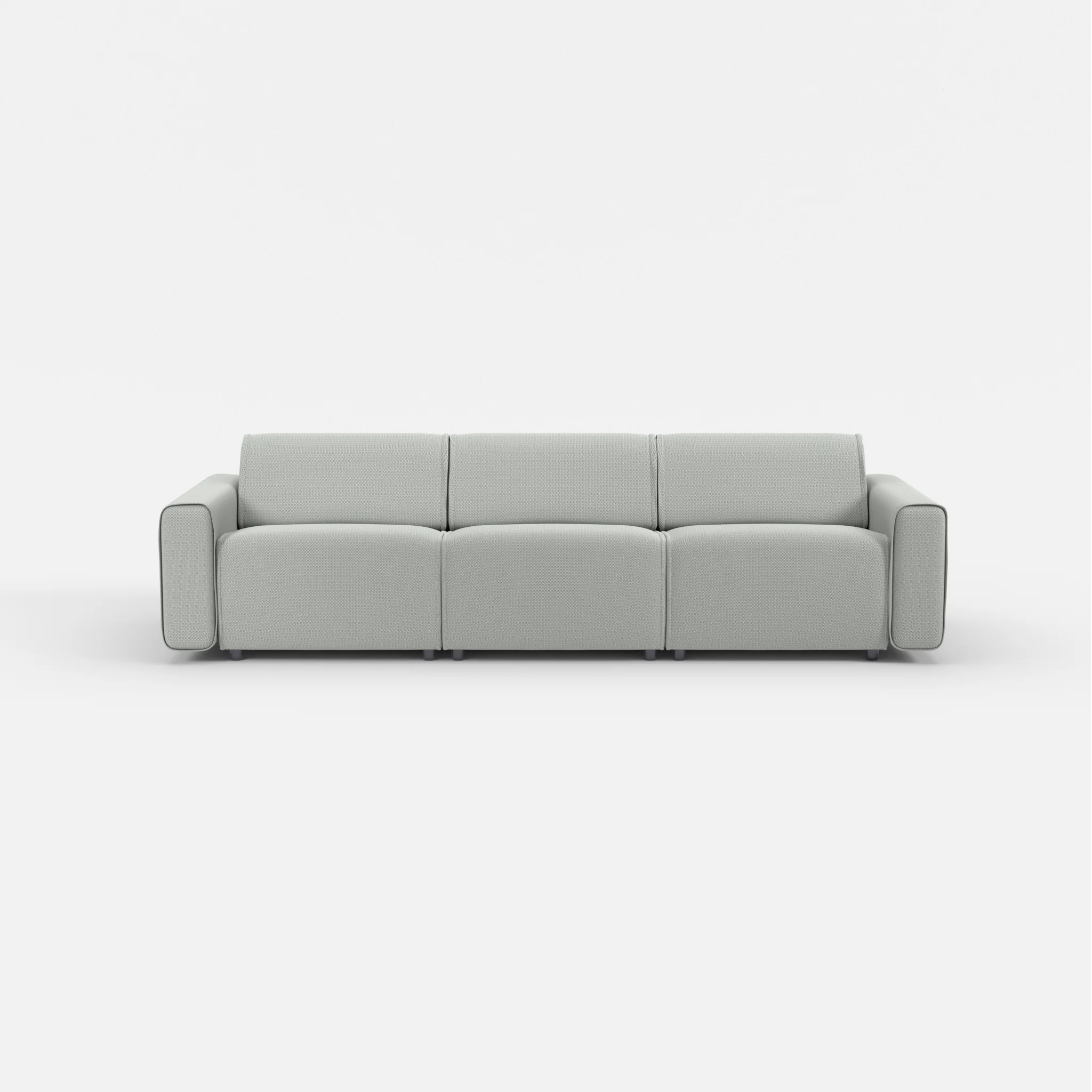 3 Sitzer Sofa Belleform mit breiter Armlehne 2 credopepper in Dunkelgrau von vorne