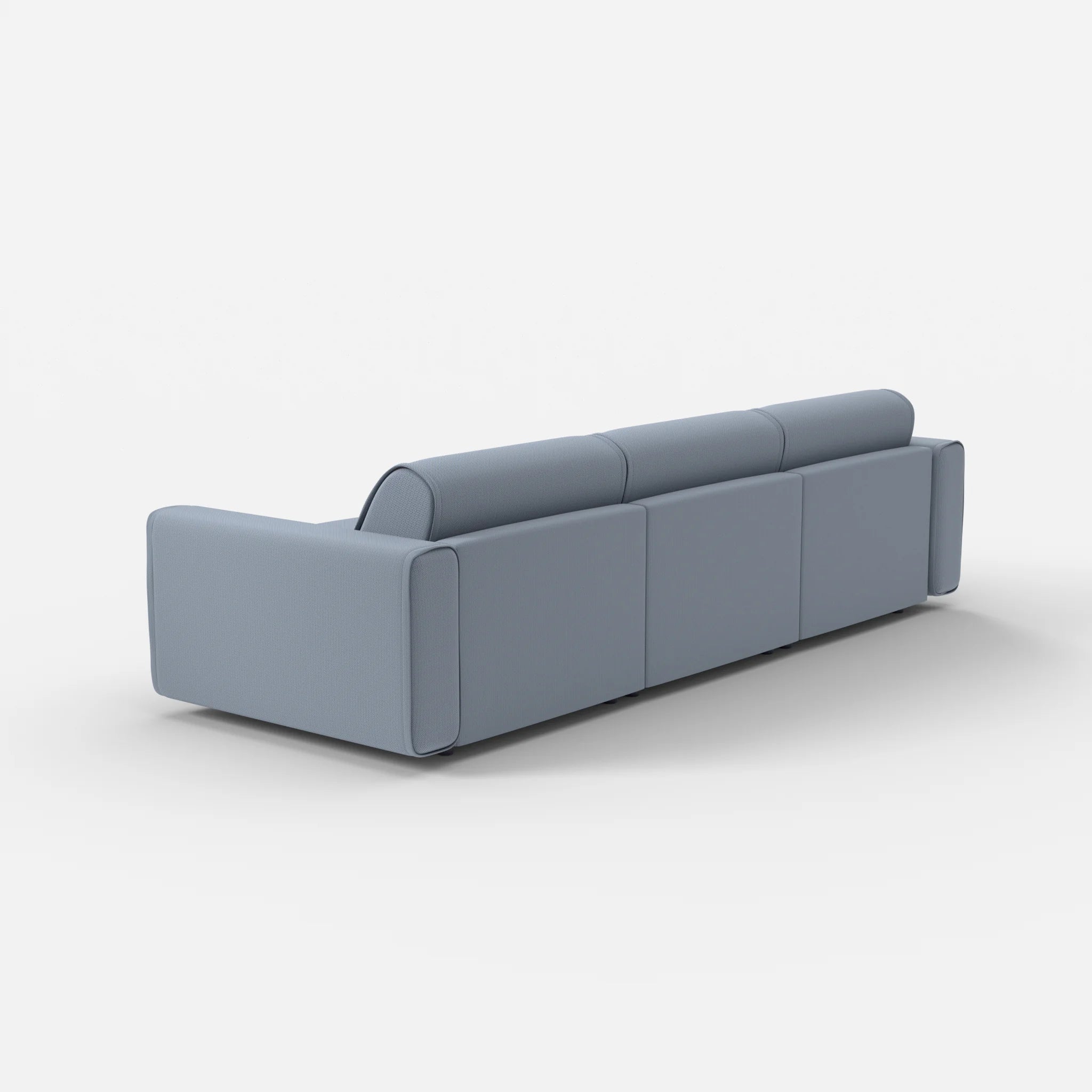 3 Sitzer Sofa Belleform mit breiter Armlehne 2 credosea in Blau von hinten