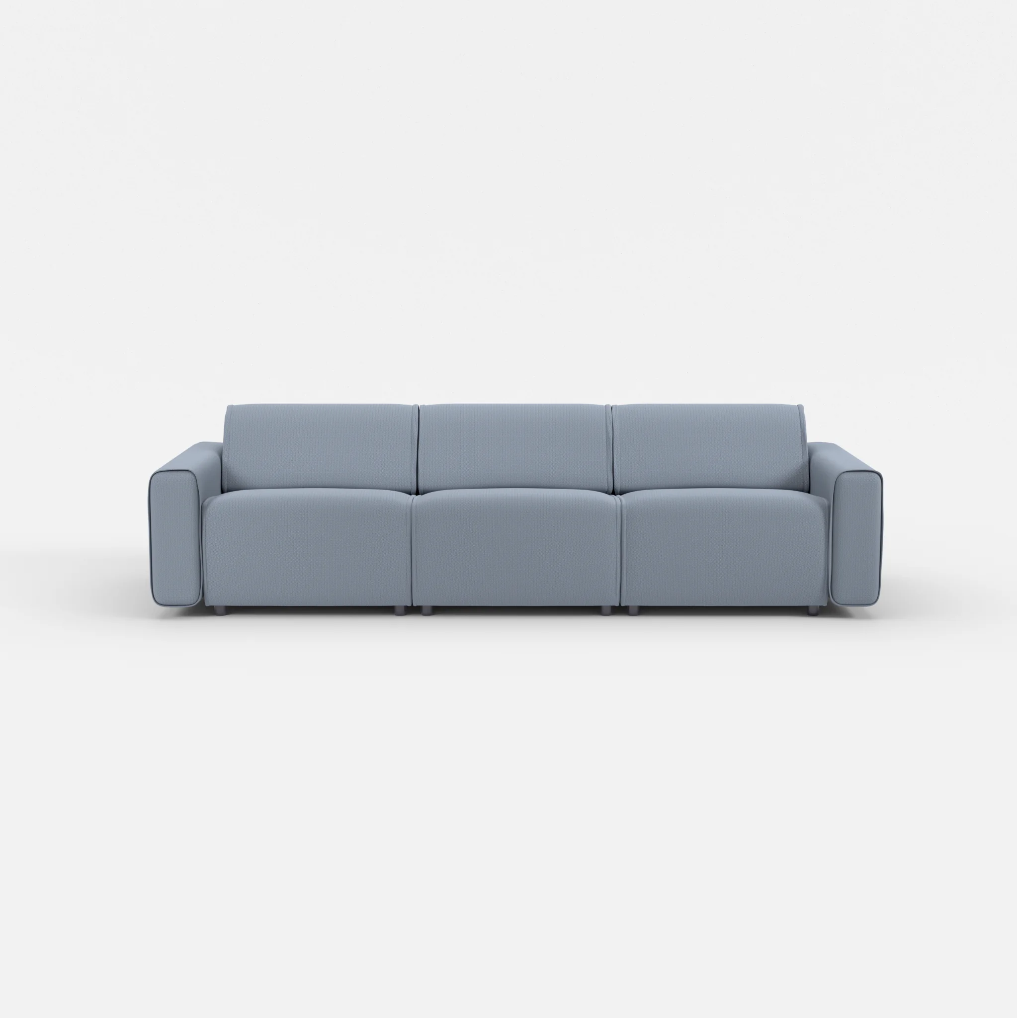 3 Sitzer Sofa Belleform mit breiter Armlehne 2 credosea in Blau von vorne