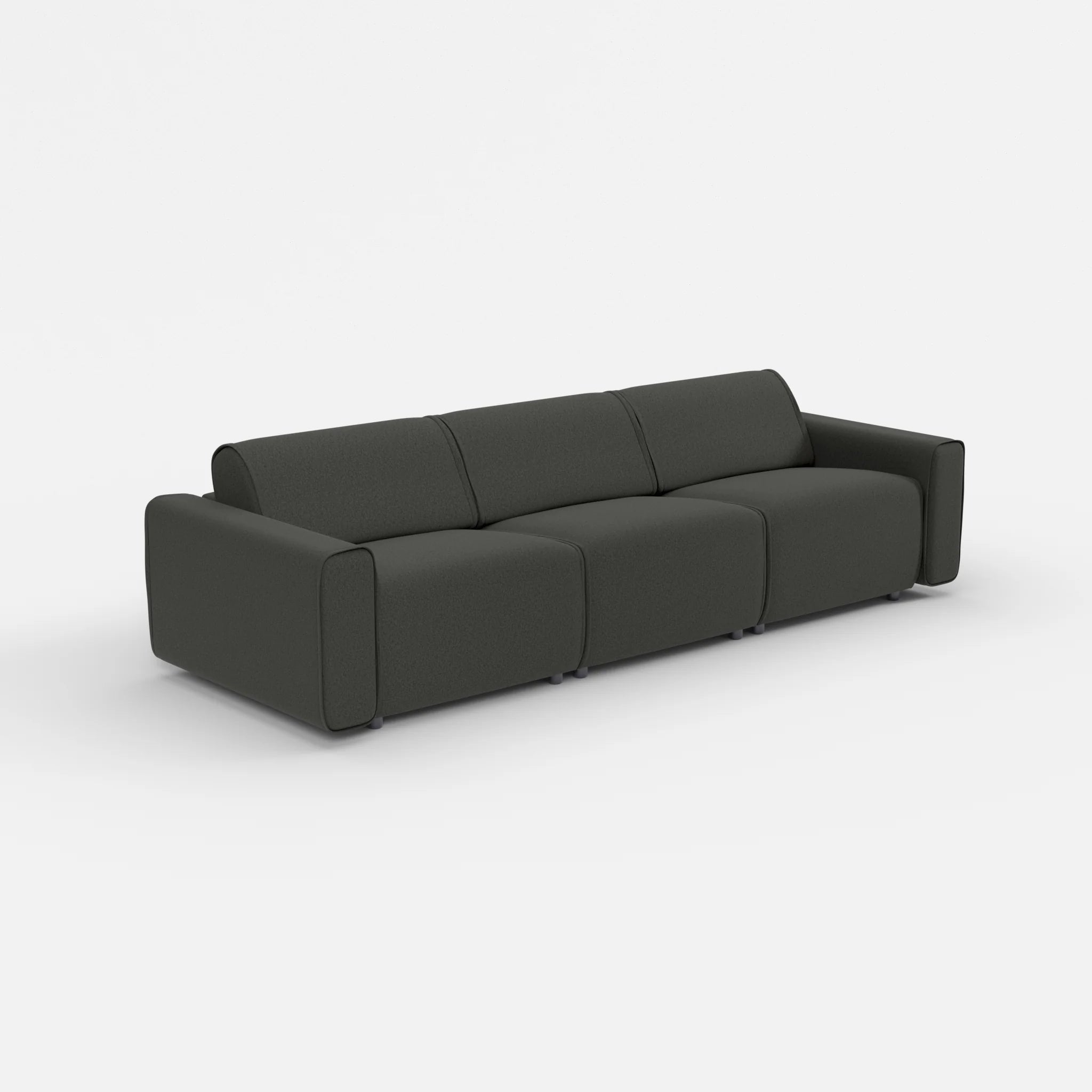 3 Sitzer Sofa Belleform mit breiter Armlehne 2 dama0002 in Anthrazit von der Seite