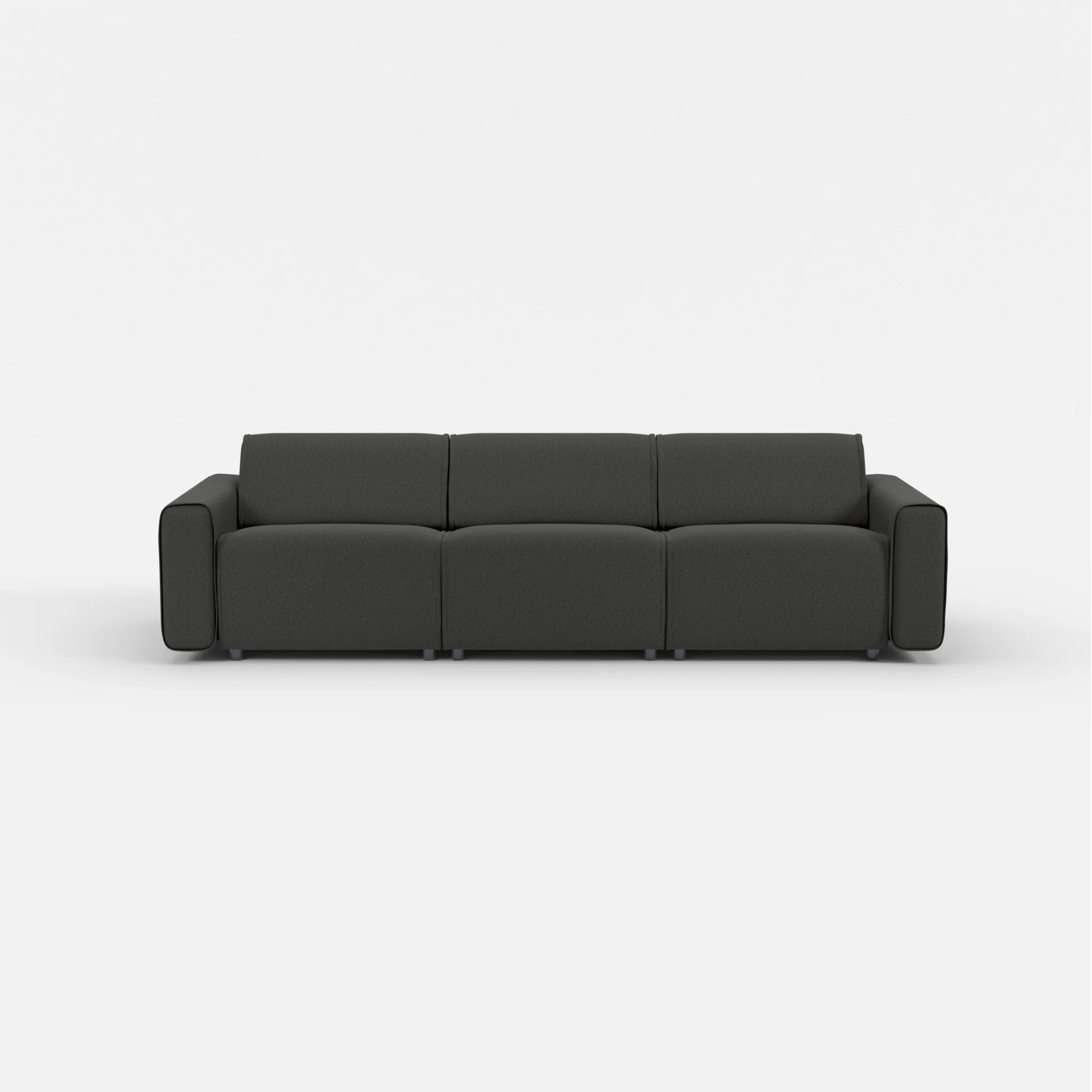 3 Sitzer Sofa Belleform mit breiter Armlehne 2 dama0002 in Anthrazit von vorne