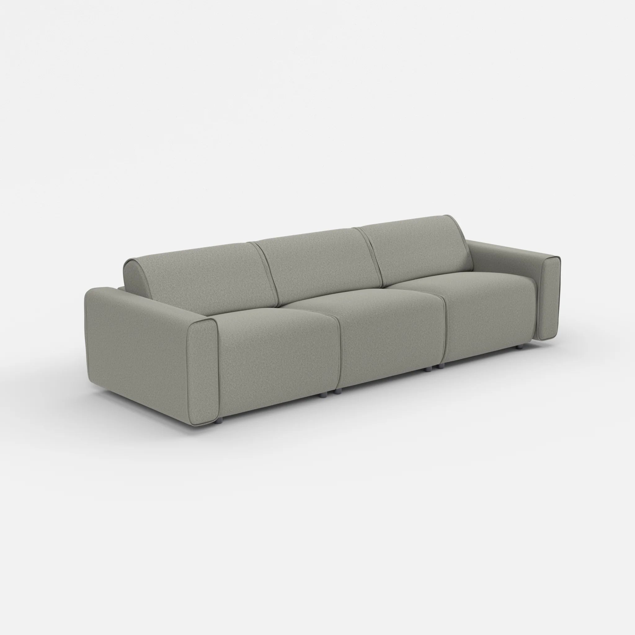 3 Sitzer Sofa Belleform mit breiter Armlehne 2 dama0003 in Mittelgrau von der Seite