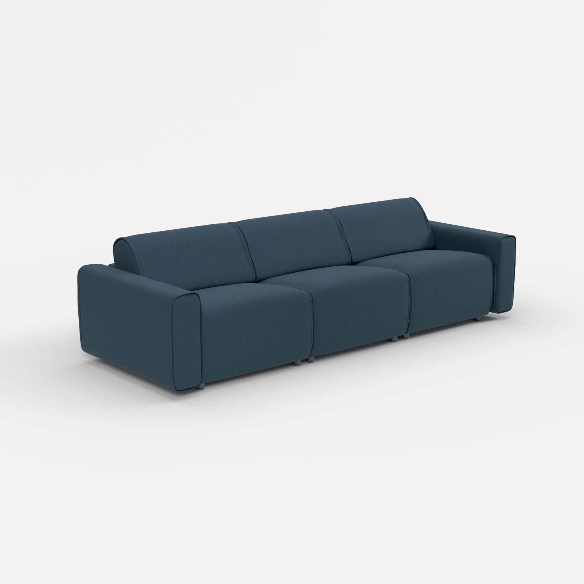 3 Sitzer Sofa Belleform mit breiter Armlehne 2 dama0014 in Dunkelblau von der Seite