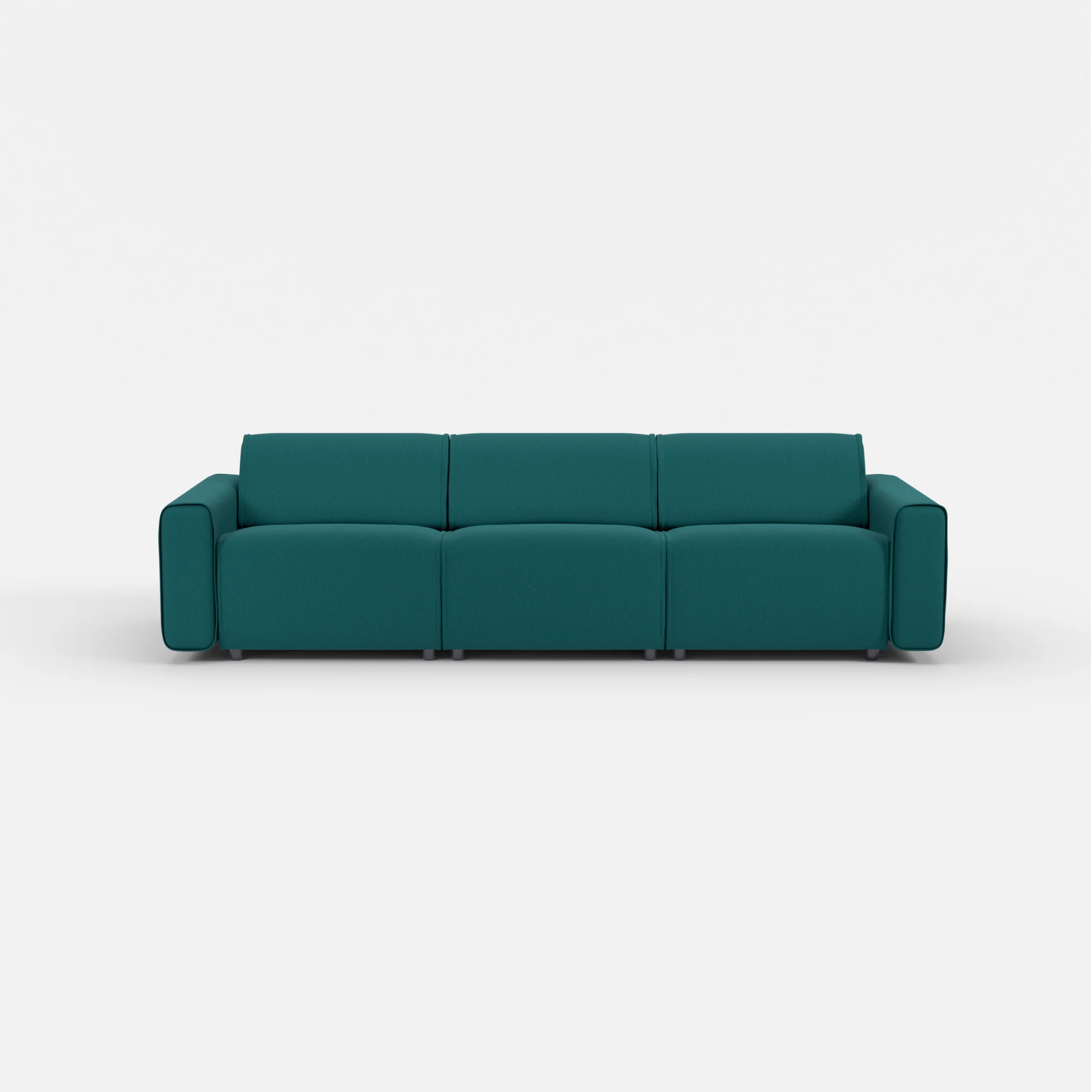 3 Sitzer Sofa Belleform mit breiter Armlehne 2 dama0018 in Türkis von vorne