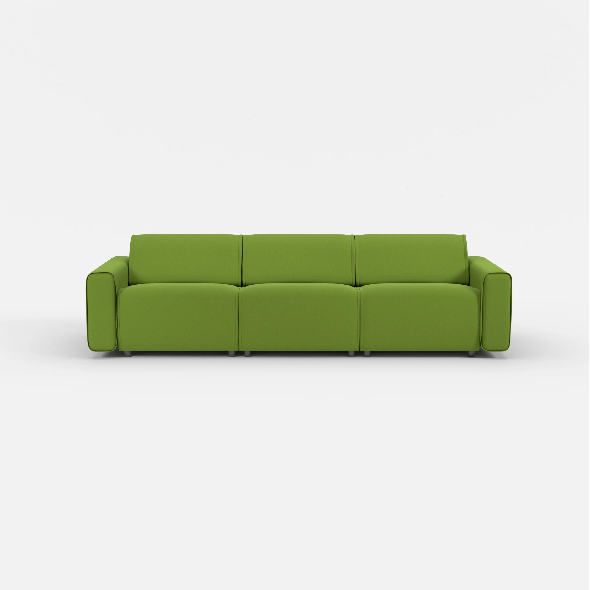3 Sitzer Sofa Belleform mit breiter Armlehne 2 dama0027 in Grün von vorne