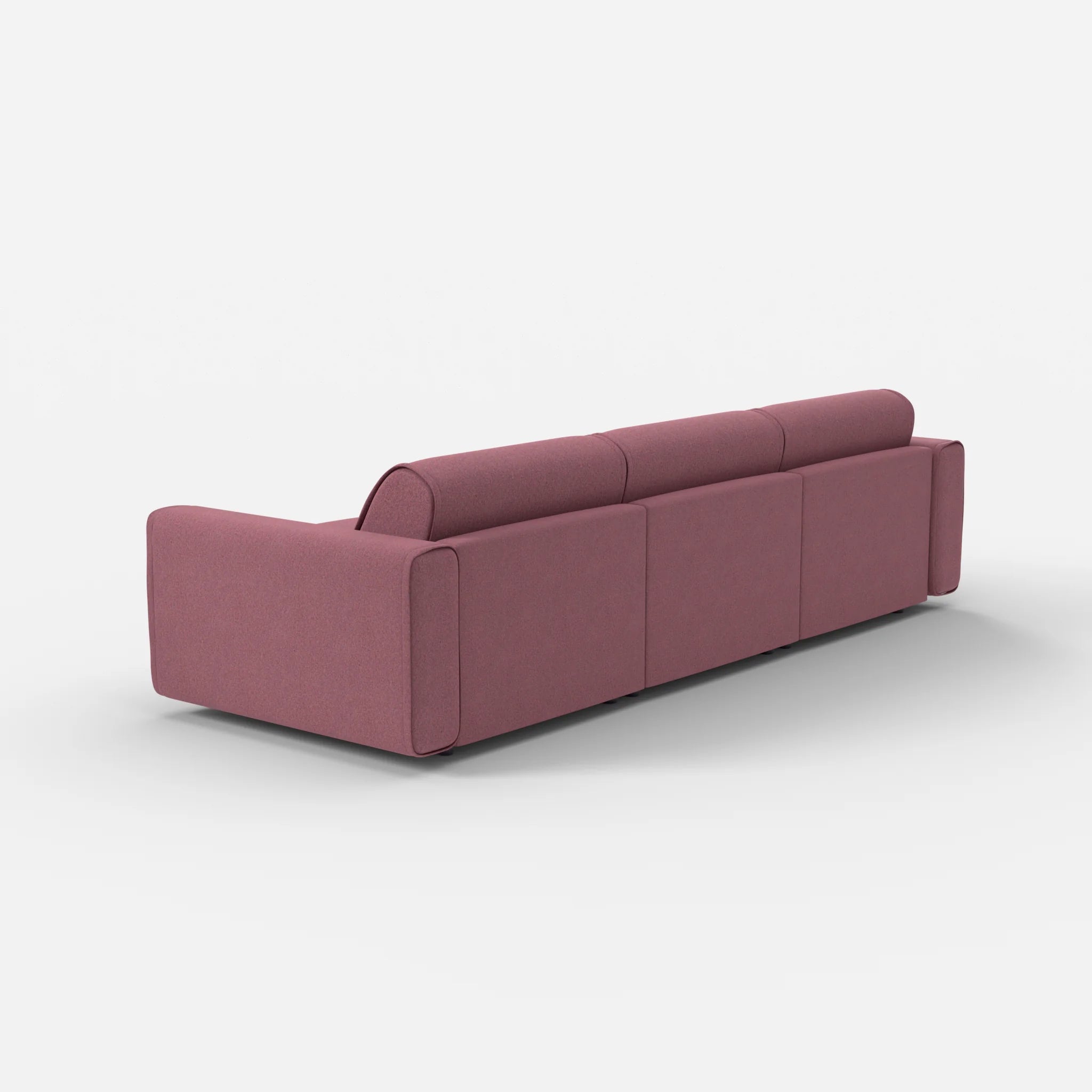 3 Sitzer Sofa Belleform mit breiter Armlehne 2 dama0041 in Violett von hinten