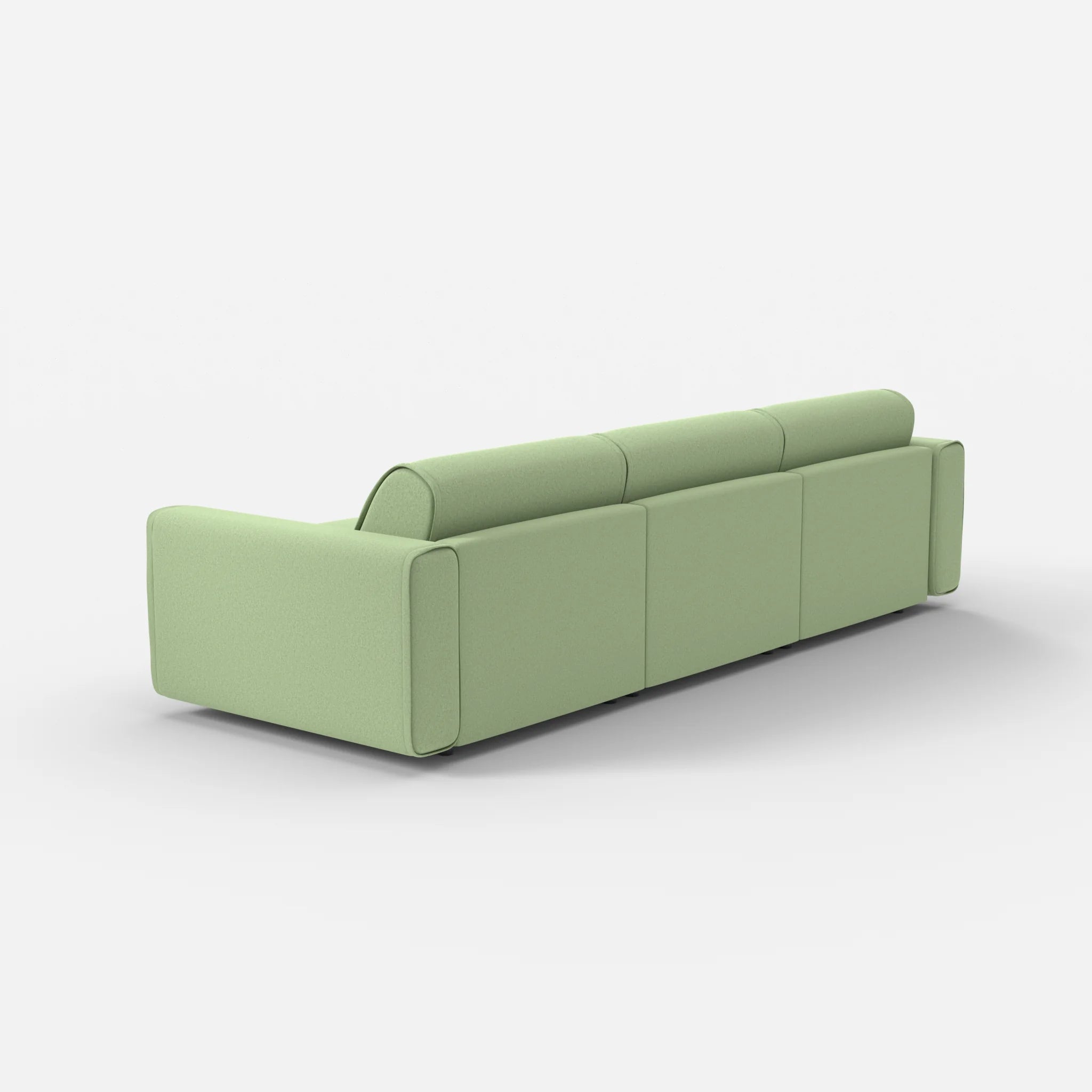 3 Sitzer Sofa Belleform mit breiter Armlehne 2 dama0042 in Hellgrün von hinten