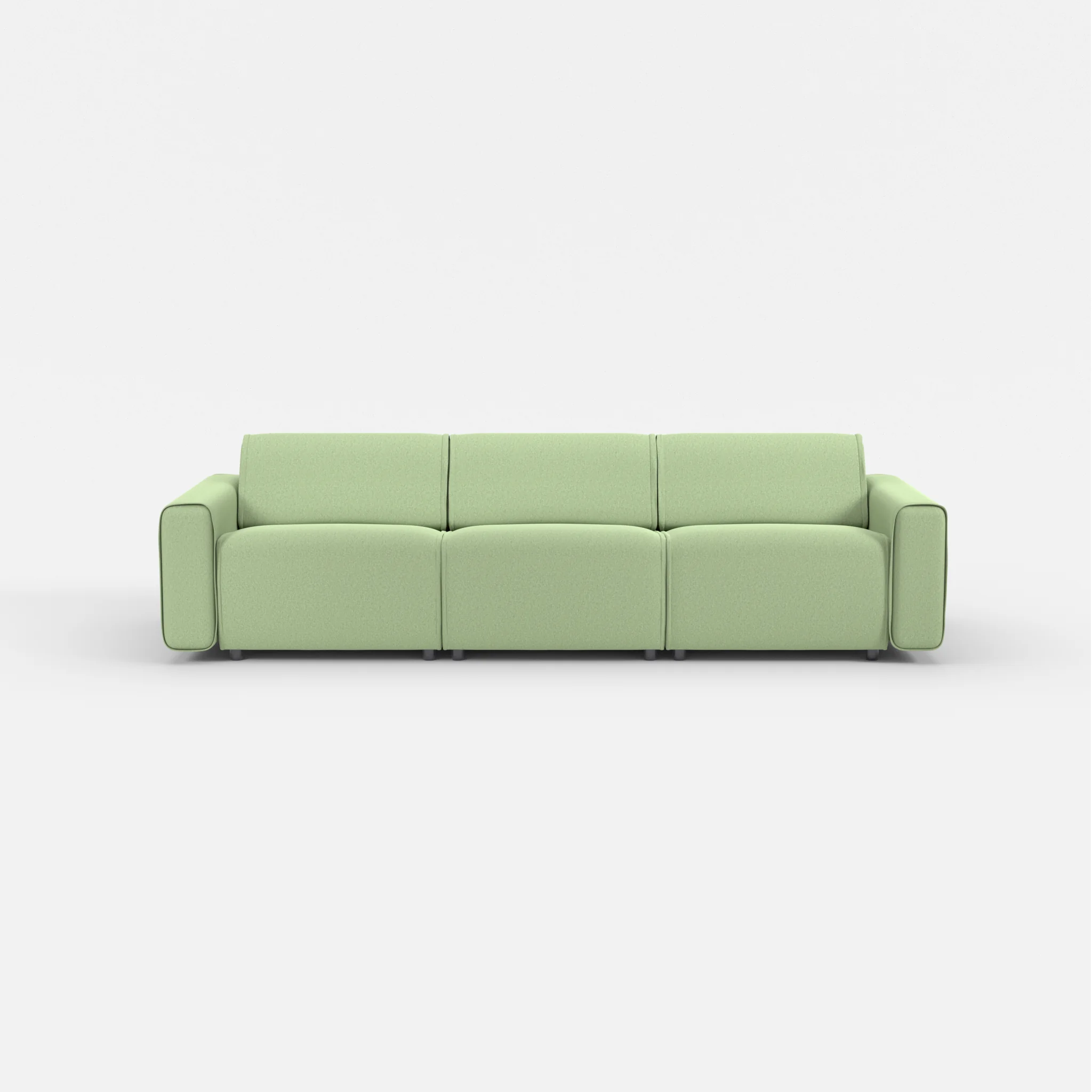 3 Sitzer Sofa Belleform mit breiter Armlehne 2 dama0042 in Hellgrün von vorne