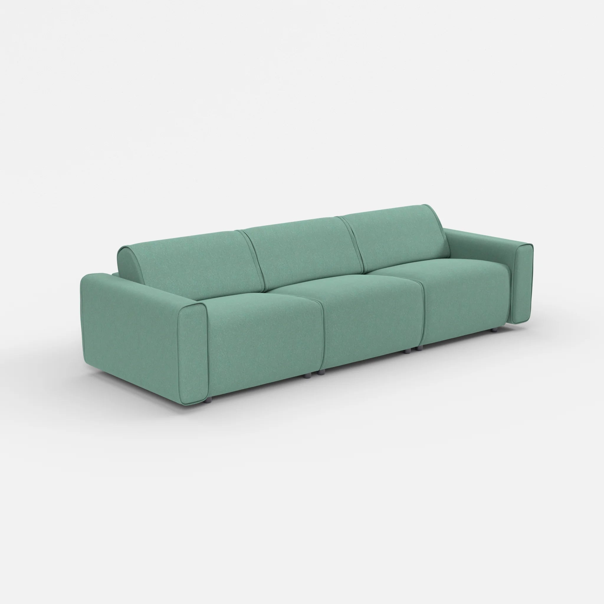 3 Sitzer Sofa Belleform mit breiter Armlehne 2 dama0045 in Türkis von der Seite