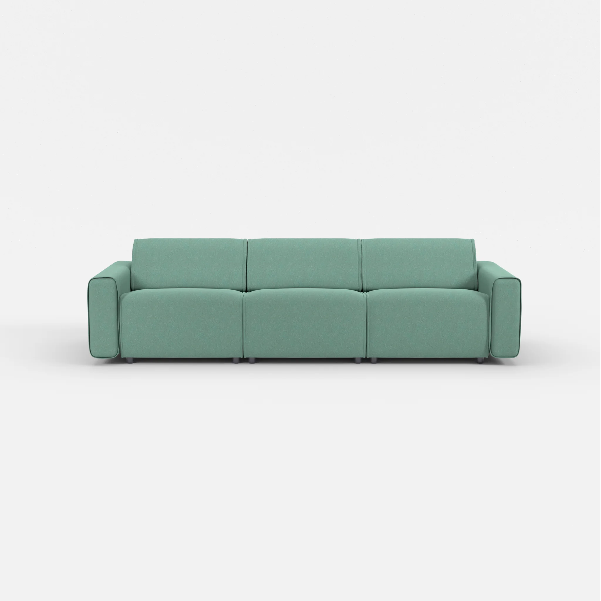 3 Sitzer Sofa Belleform mit breiter Armlehne 2 dama0045 in Türkis von vorne