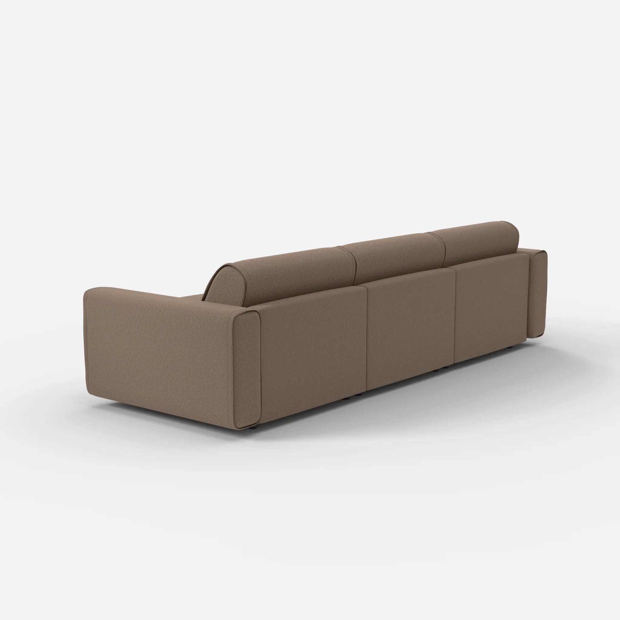 3 Sitzer Sofa Belleform mit breiter Armlehne 2 dama0051 in Braun von hinten