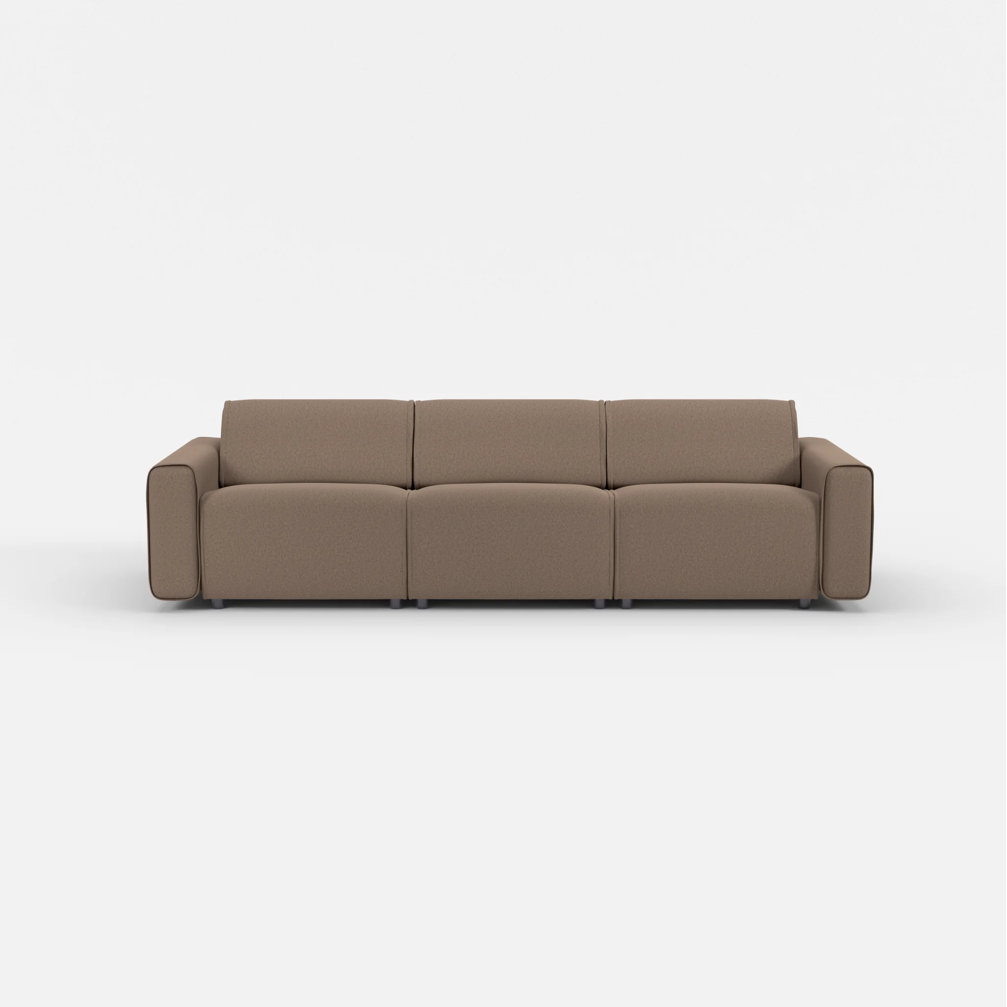 3 Sitzer Sofa Belleform mit breiter Armlehne 2 dama0051 in Braun von vorne