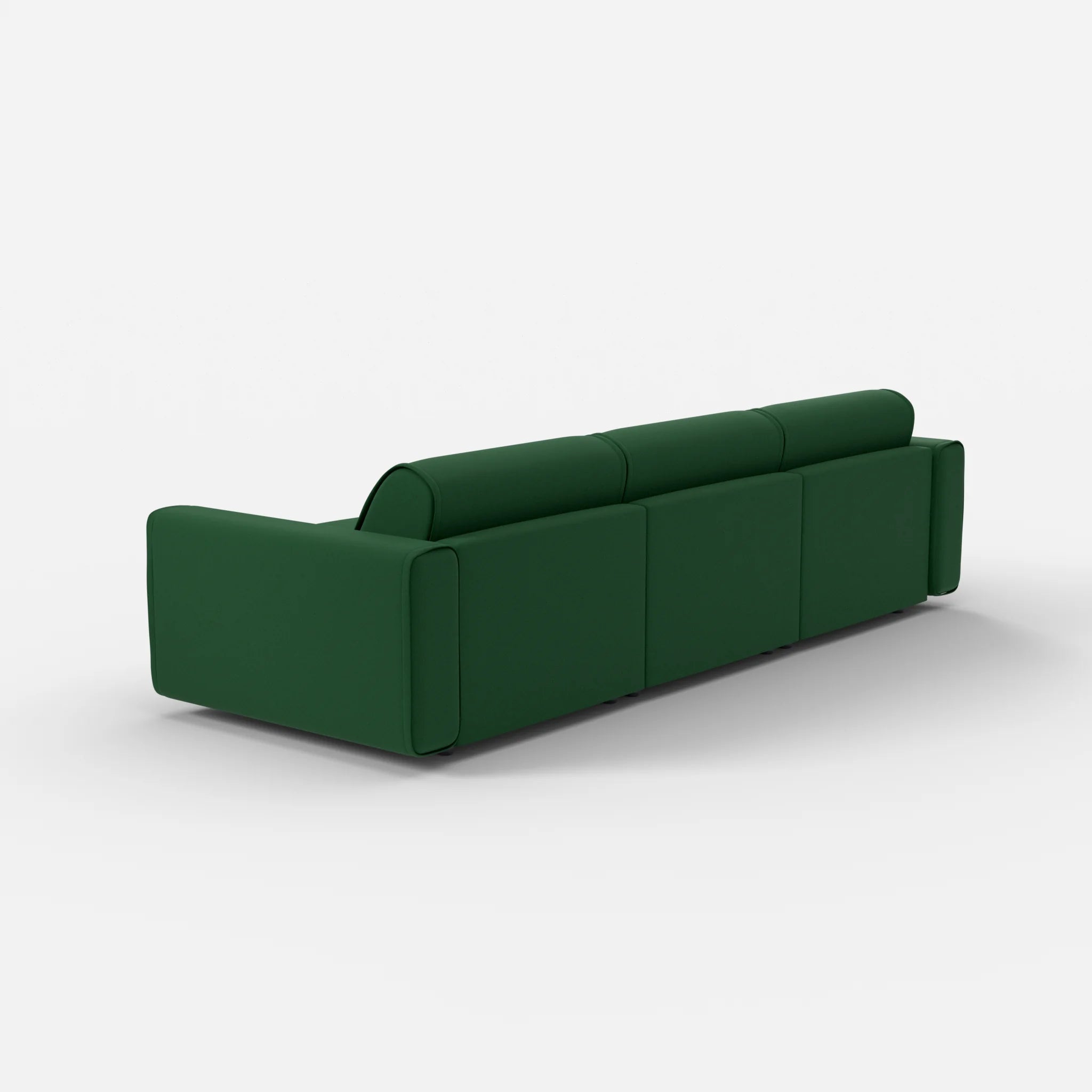 3 Sitzer Sofa Belleform mit breiter Armlehne 2 dama0052 in Dunkelgrün von hinten