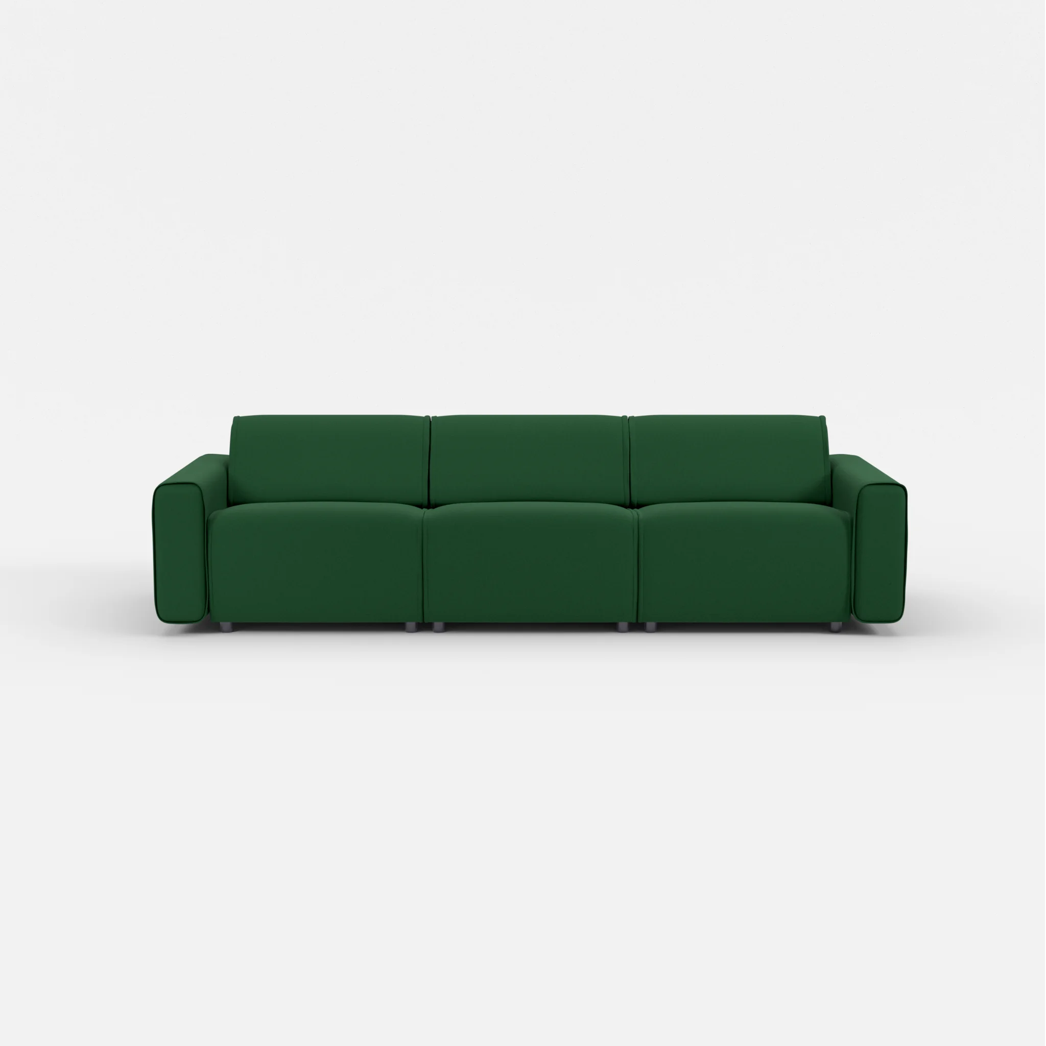 3 Sitzer Sofa Belleform mit breiter Armlehne 2 dama0052 in Dunkelgrün von vorne