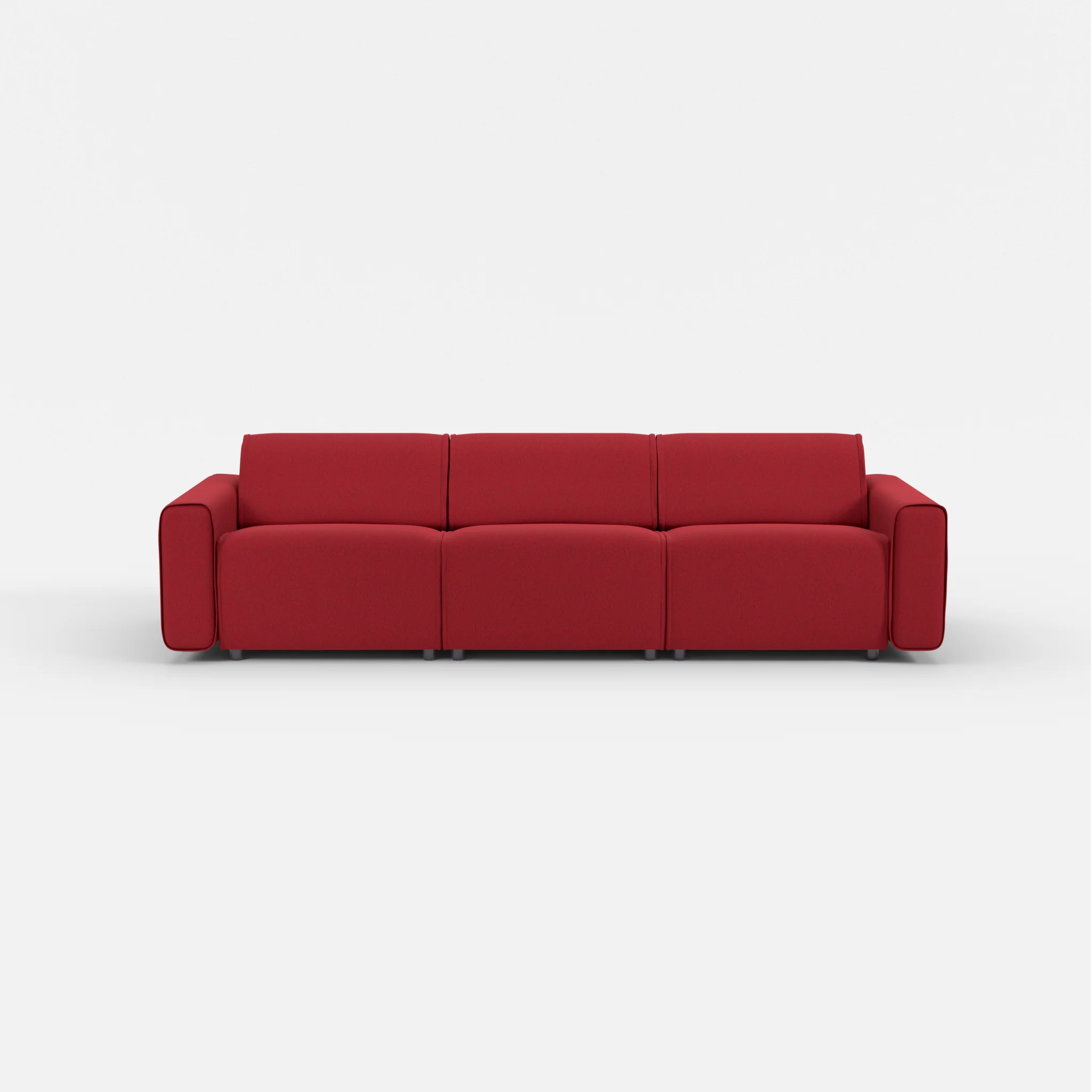 3 Sitzer Sofa Belleform mit breiter Armlehne 2 dama0053 in Rot von vorne