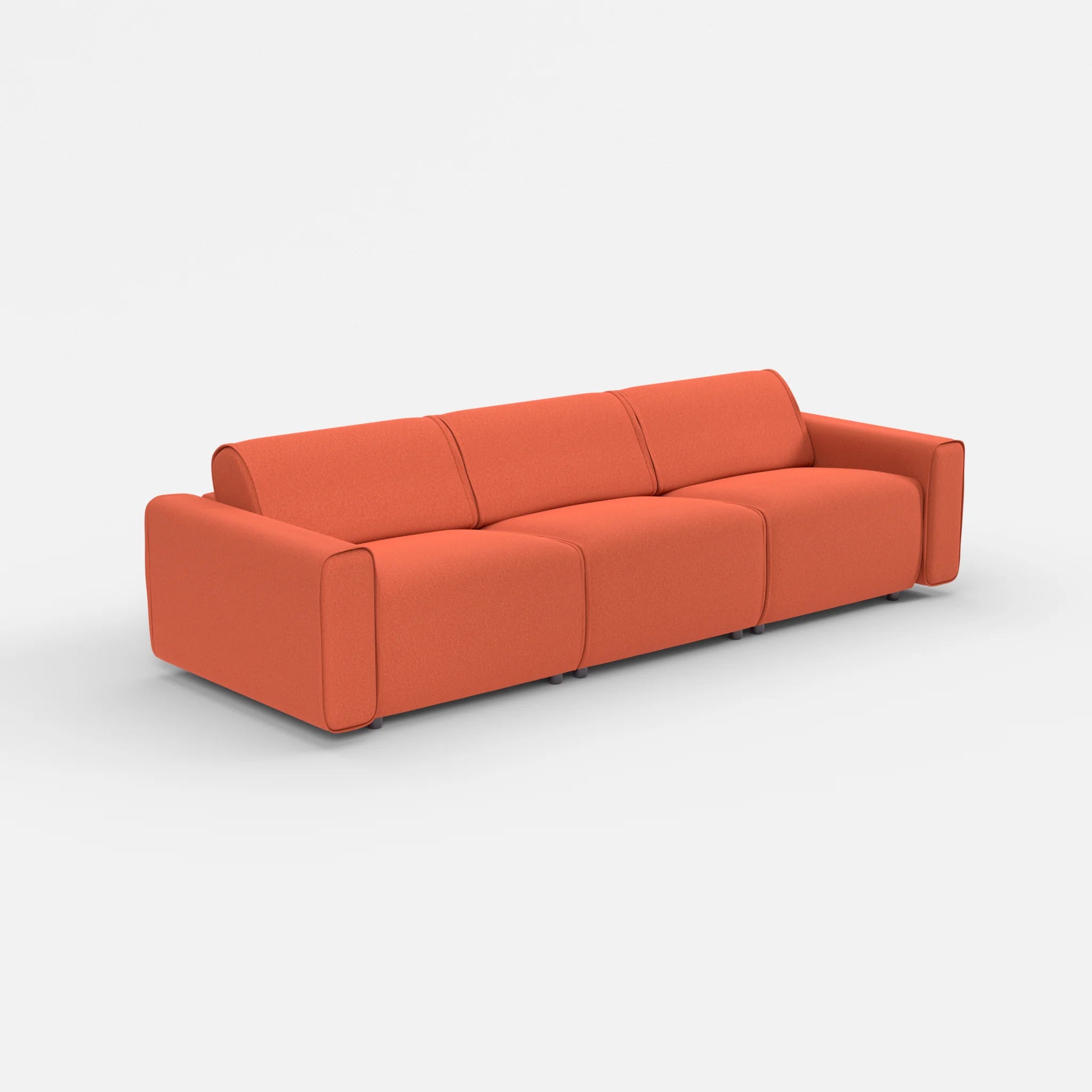 3 Sitzer Sofa Belleform mit breiter Armlehne 2 dama0062 in Orange von der Seite