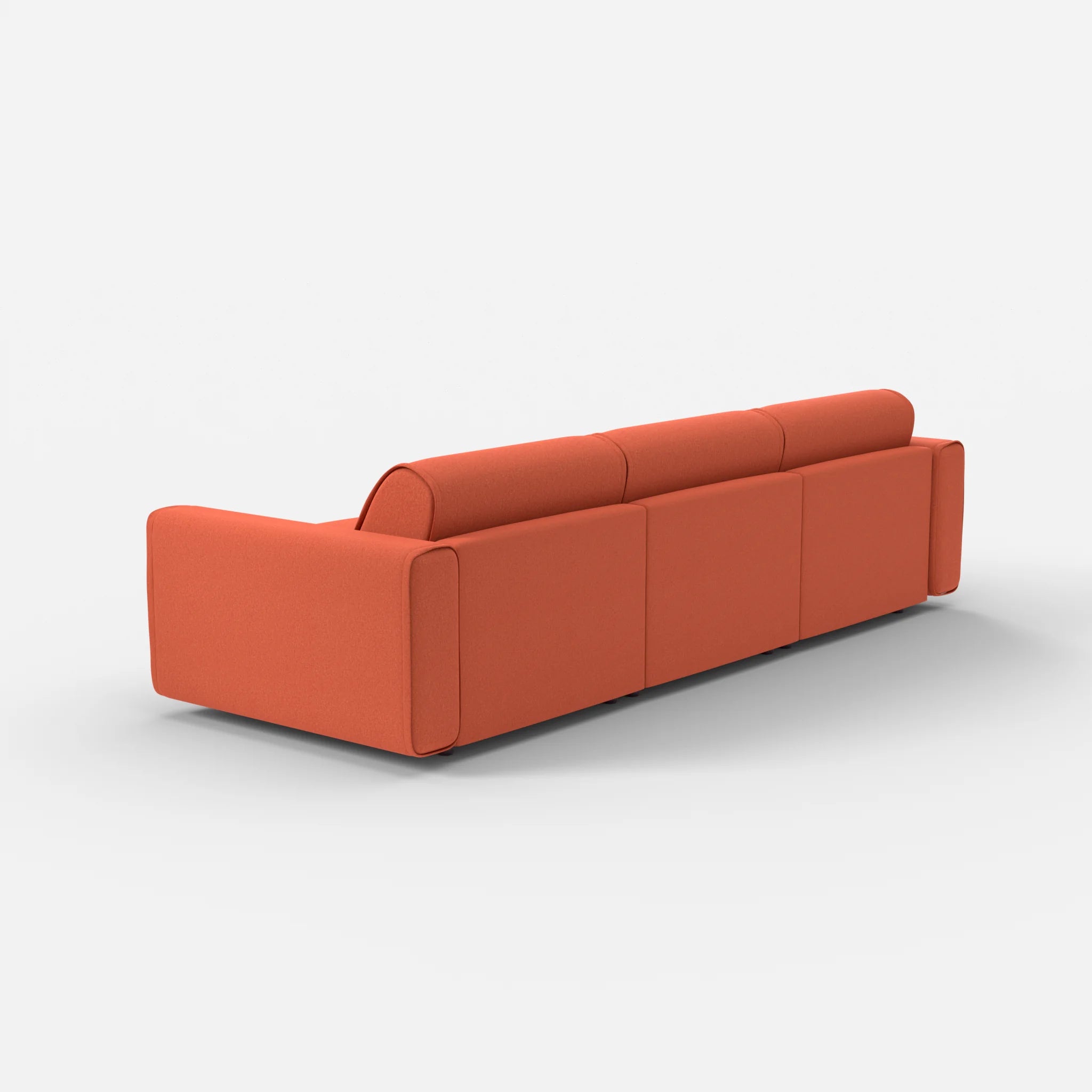 3 Sitzer Sofa Belleform mit breiter Armlehne 2 dama0062 in Orange von hinten