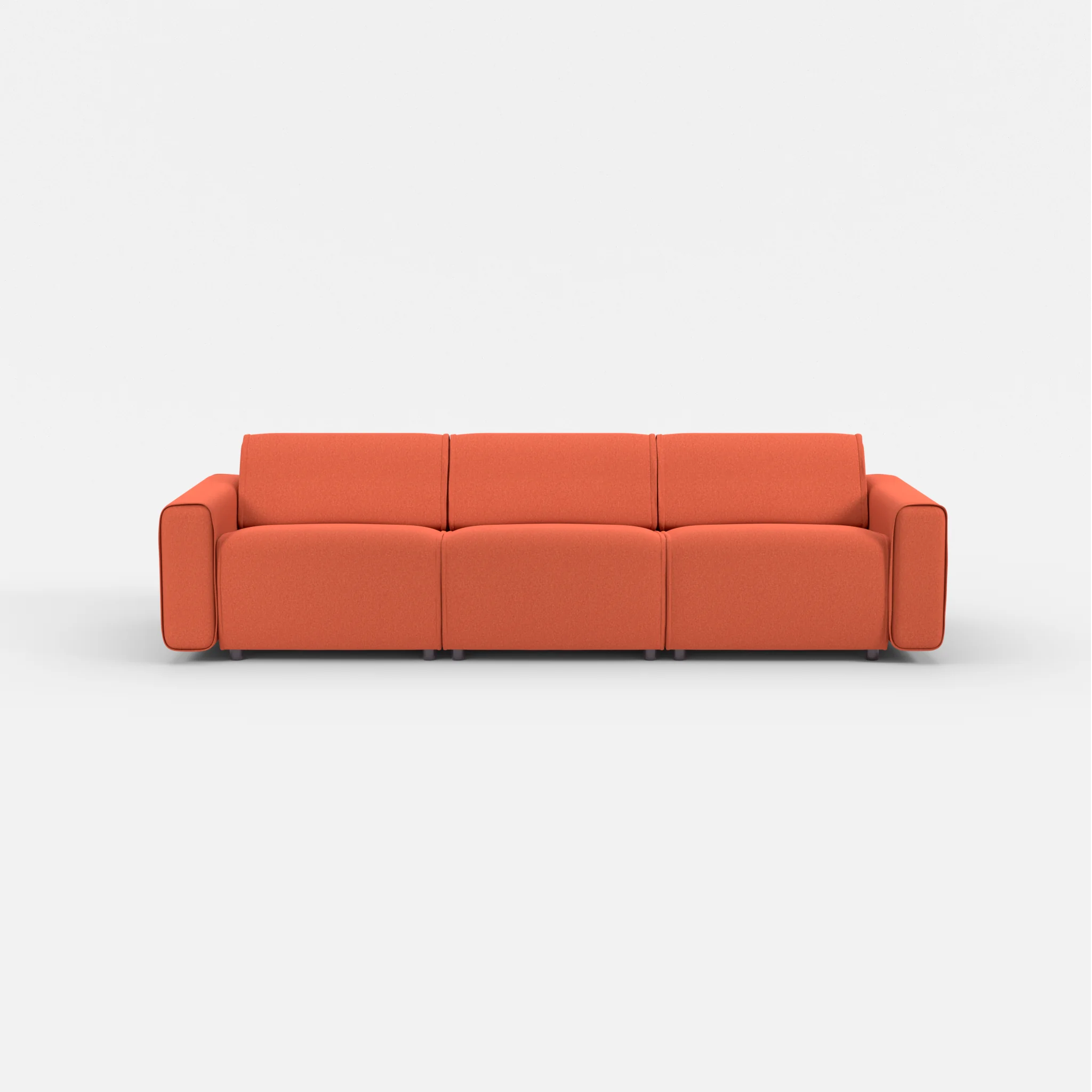 3 Sitzer Sofa Belleform mit breiter Armlehne 2 dama0062 in Orange von vorne