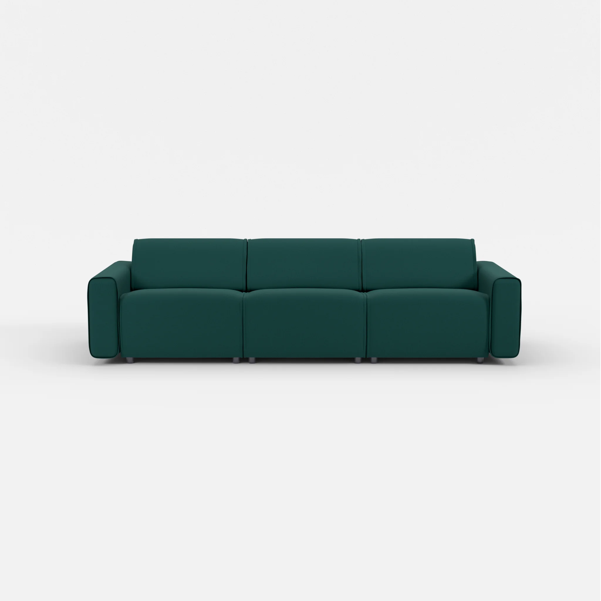 3 Sitzer Sofa Belleform mit breiter Armlehne 2 dama0073 in Petrol von vorne