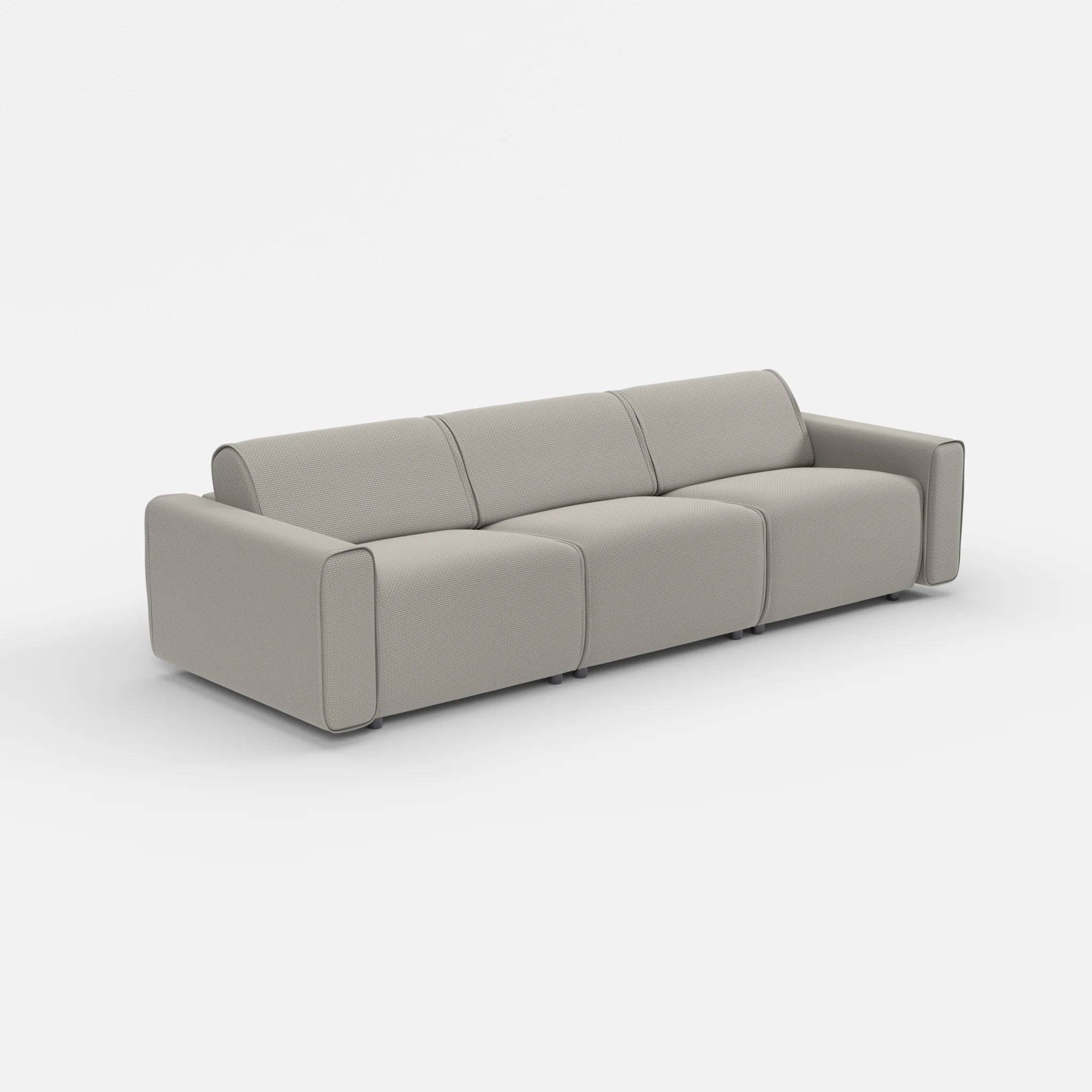 3 Sitzer Sofa Belleform mit breiter Armlehne 2 nabucco1003 in Hellgrau von der Seite