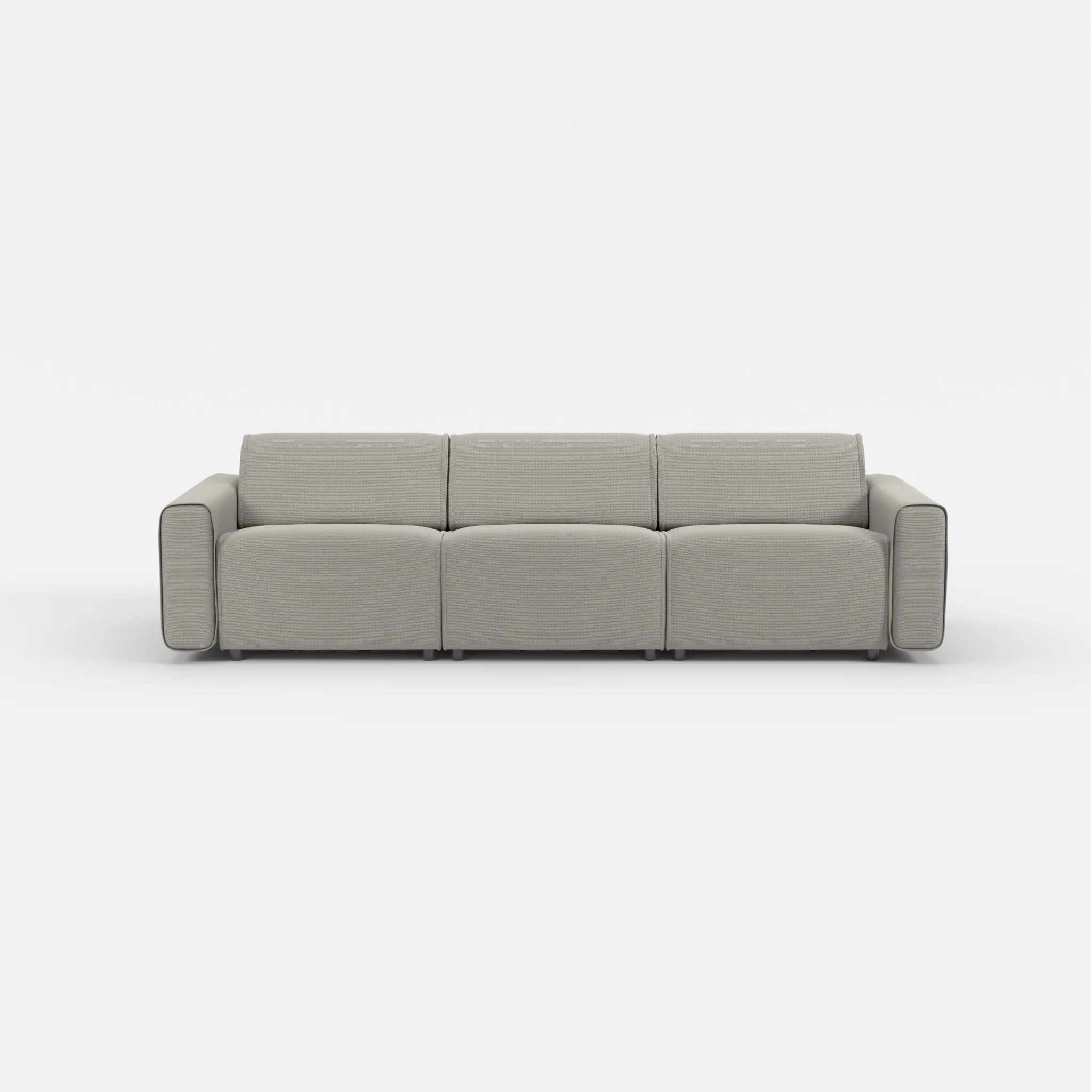 3 Sitzer Sofa Belleform mit breiter Armlehne 2 nabucco1003 in Hellgrau von vorne