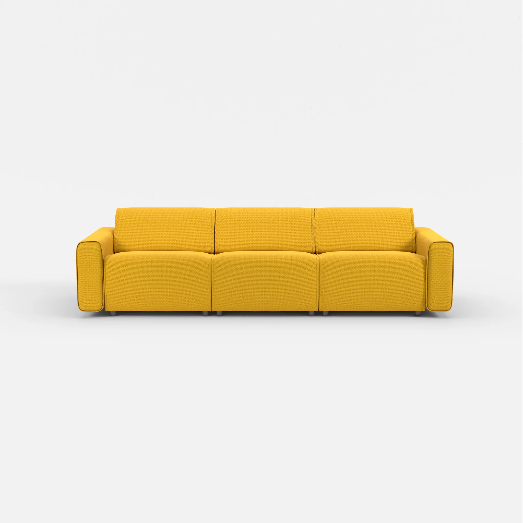 3 Sitzer Sofa Belleform mit breiter Armlehne 2 nabucco3019 in Curry von vorne