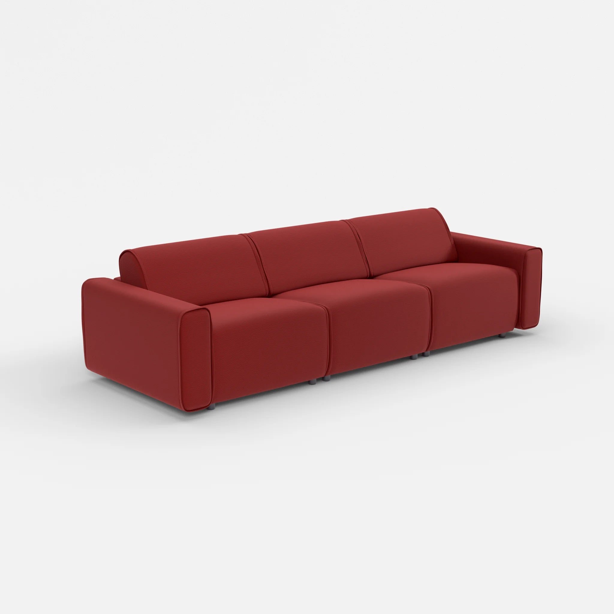 3 Sitzer Sofa Belleform mit breiter Armlehne 2 nabucco4021 in Rot von der Seite