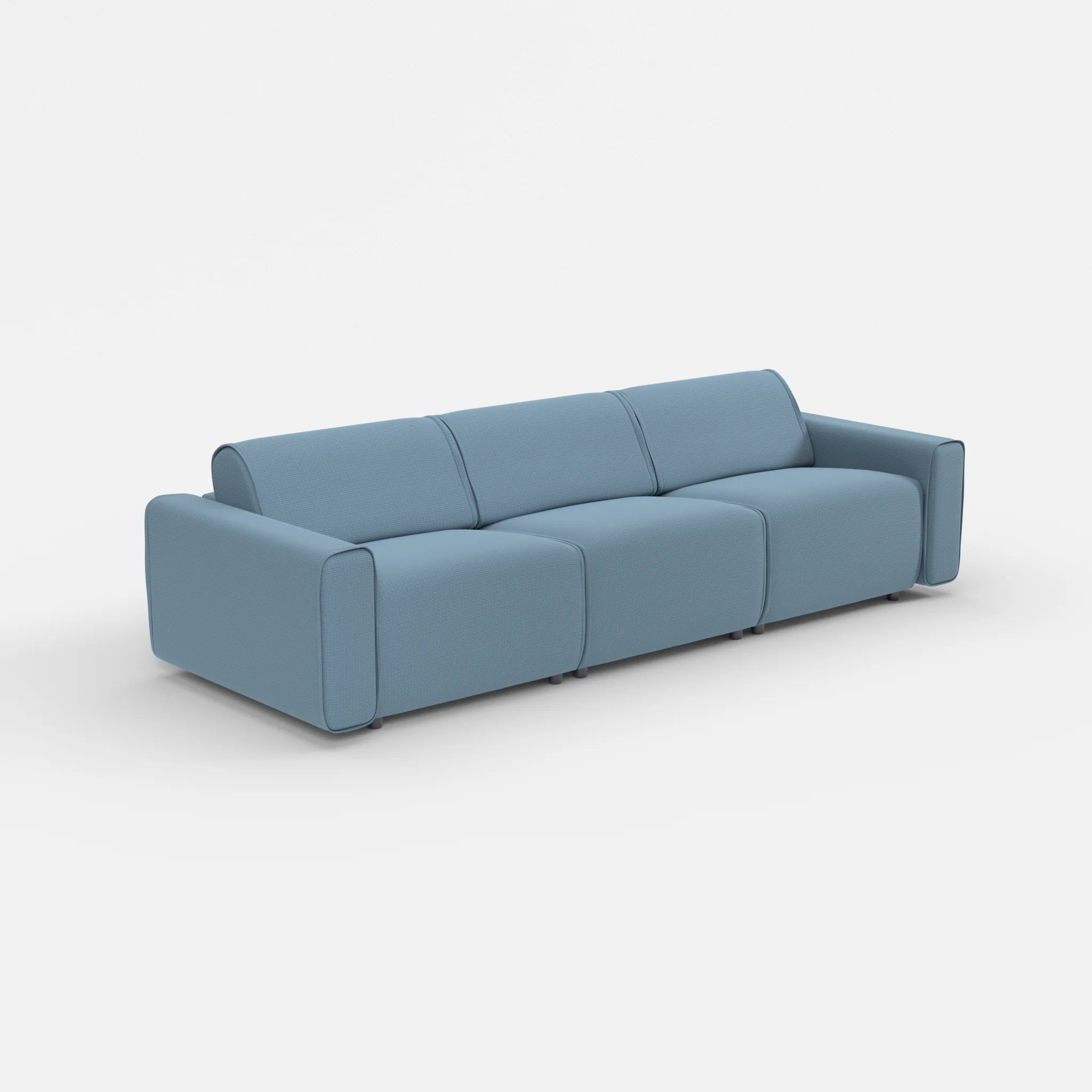 3 Sitzer Sofa Belleform mit breiter Armlehne 2 nabucco6043 in Blau von der Seite