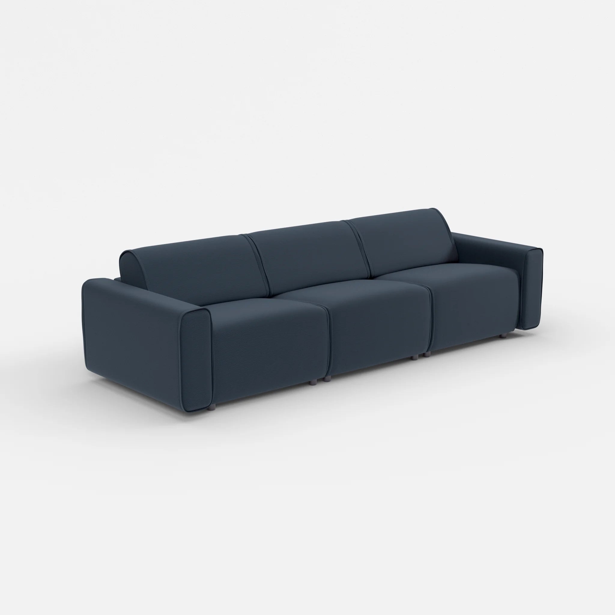 3 Sitzer Sofa Belleform mit breiter Armlehne 2 nabucco6098 in Dunkelblau von der Seite