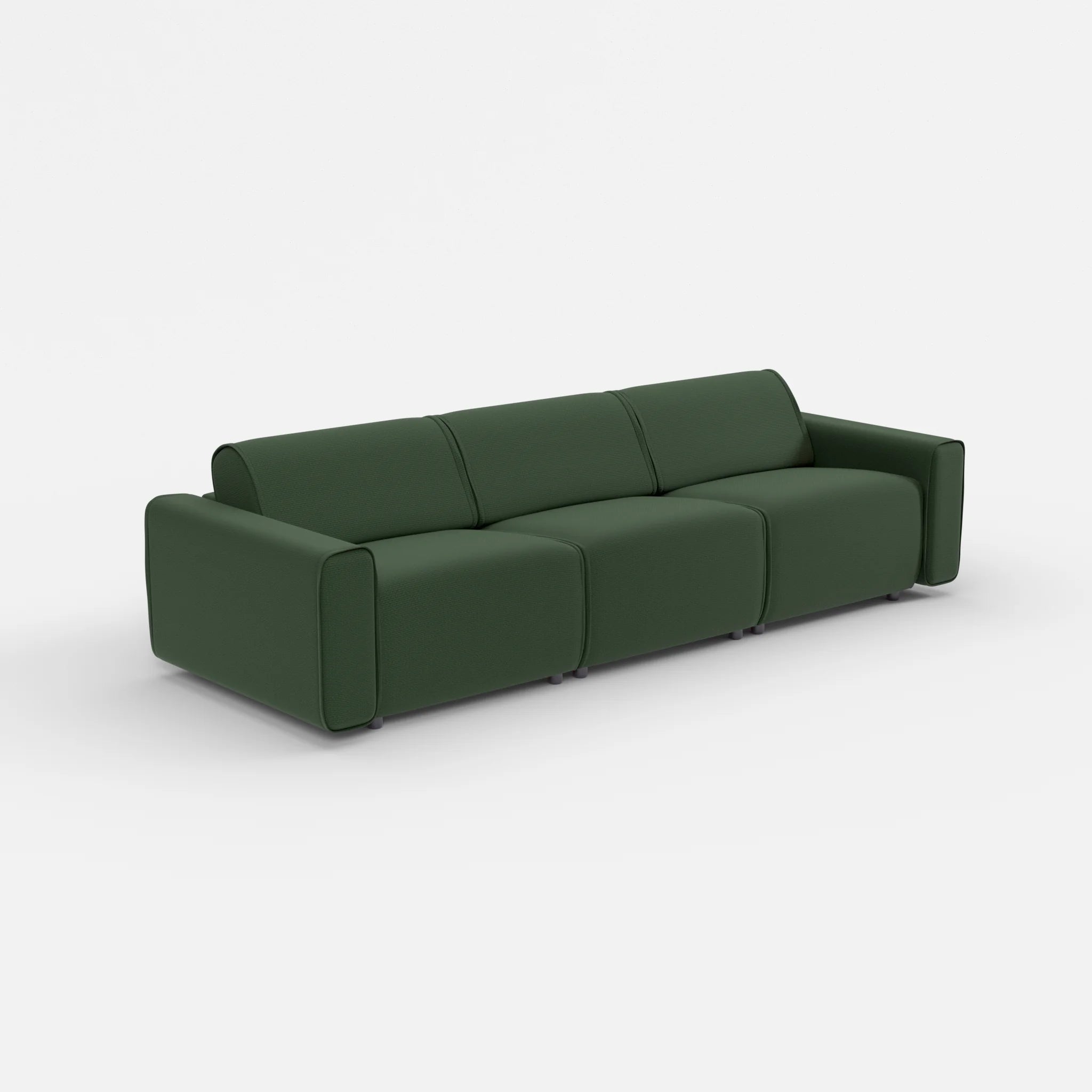 3 Sitzer Sofa Belleform mit breiter Armlehne 2 nabucco7029 in Dunkelgrün von der Seite