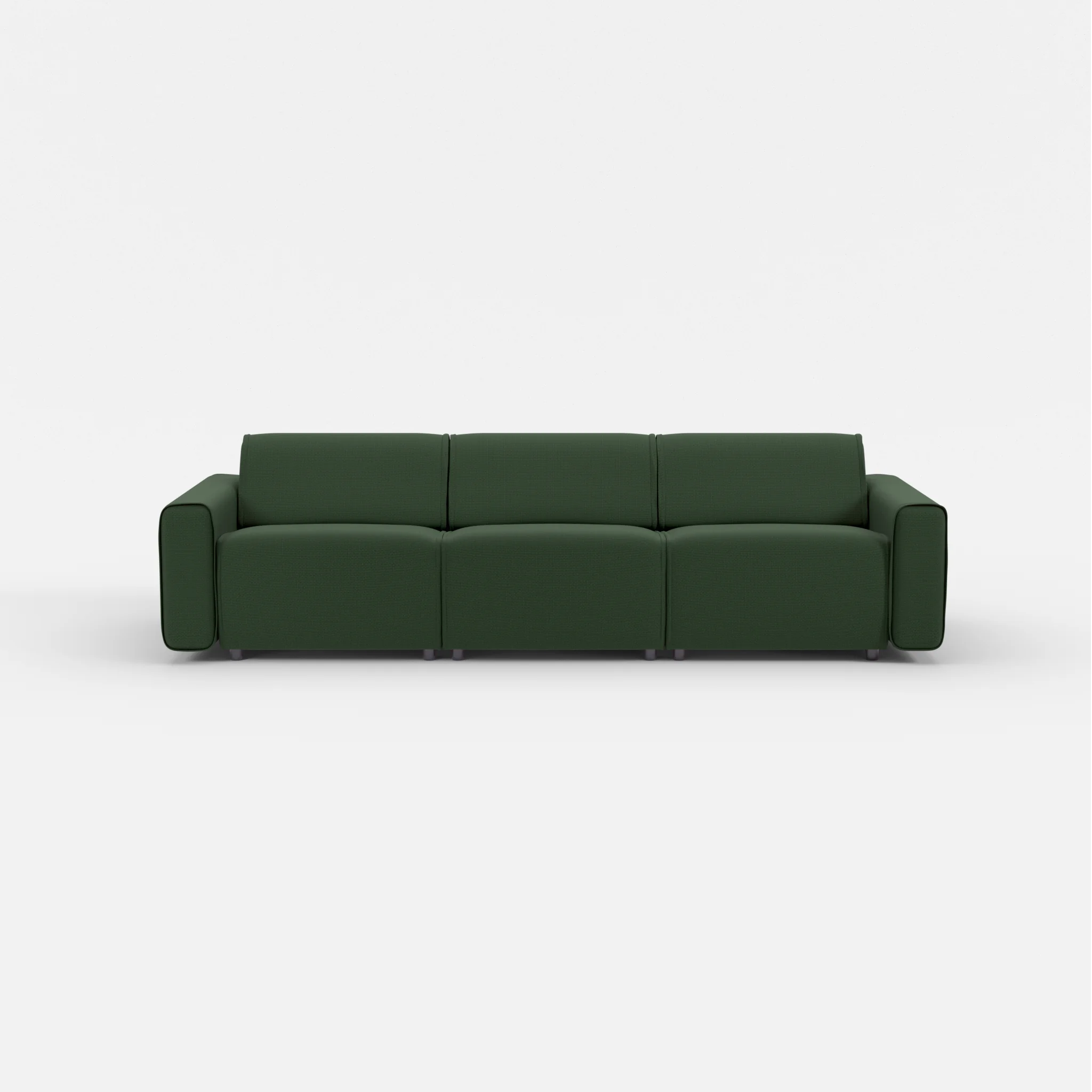 3 Sitzer Sofa Belleform mit breiter Armlehne 2 nabucco7029 in Dunkelgrün von vorne