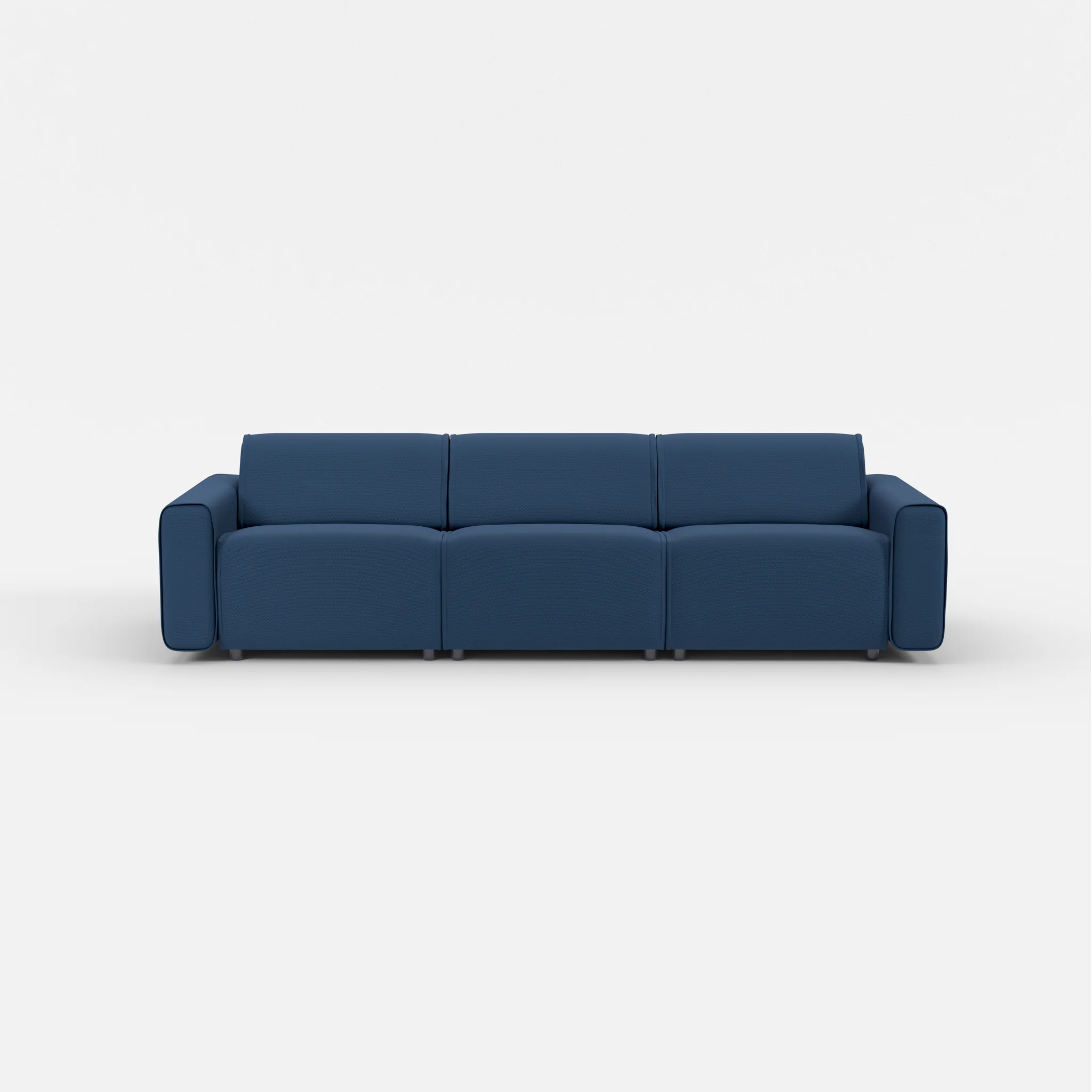 3 Sitzer Sofa Belleform mit breiter Armlehne 2 novumamur in Navy von vorne