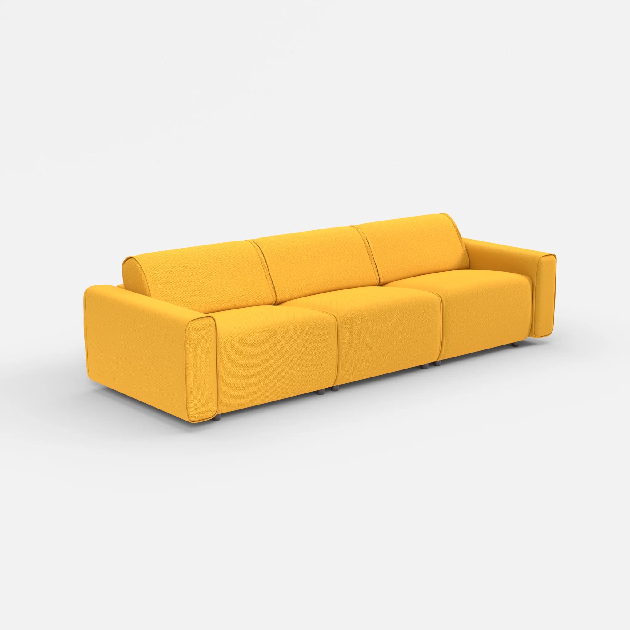 3 Sitzer Sofa Belleform mit breiter Armlehne 2 novumcurry in Curry von der Seite