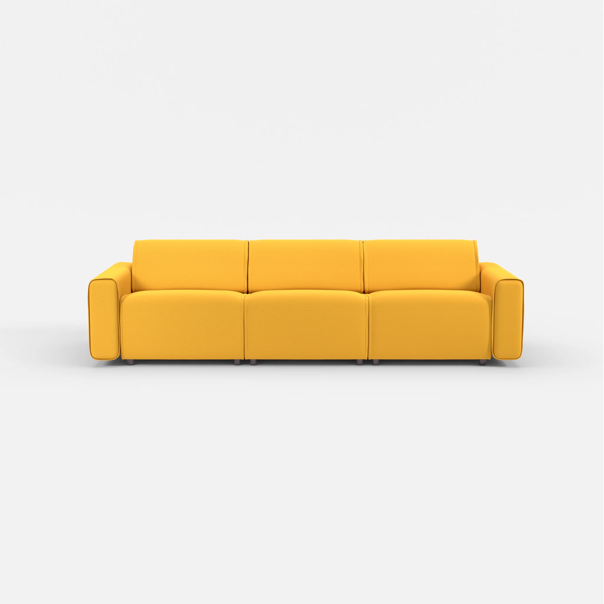3 Sitzer Sofa Belleform mit breiter Armlehne 2 novumcurry in Curry von vorne