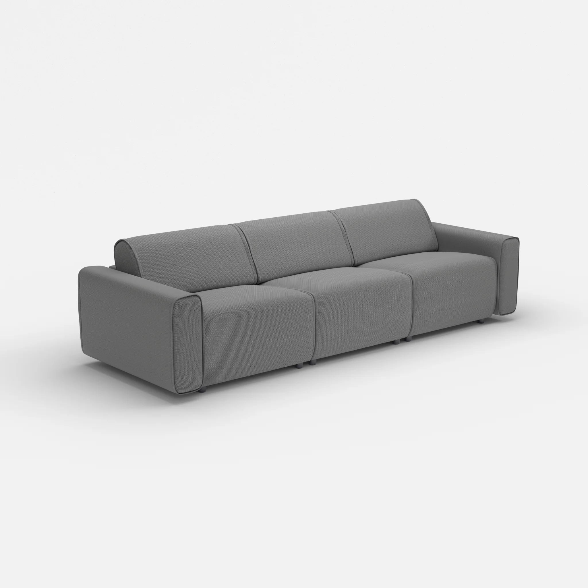3 Sitzer Sofa Belleform mit breiter Armlehne 2 novumkies in Mittelgrau von der Seite