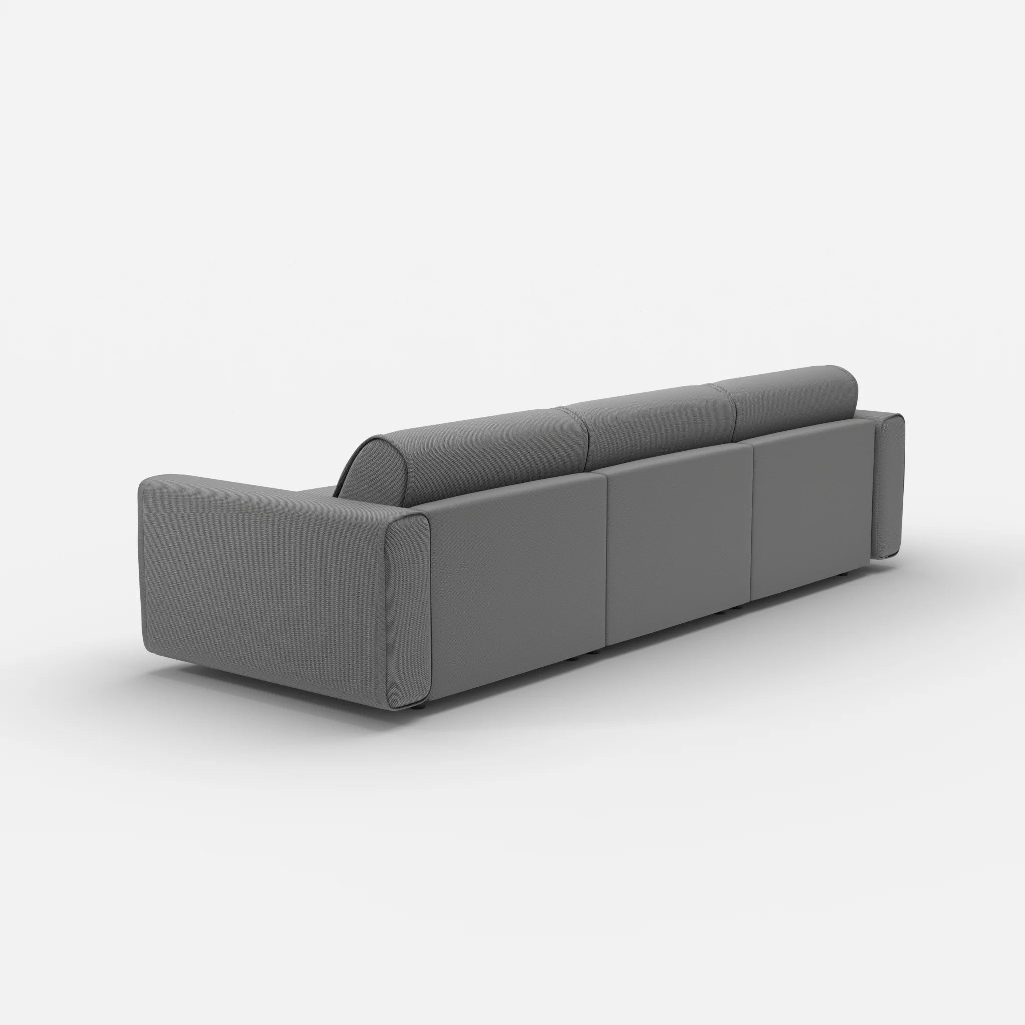3 Sitzer Sofa Belleform mit breiter Armlehne 2 novumkies in Mittelgrau von hinten