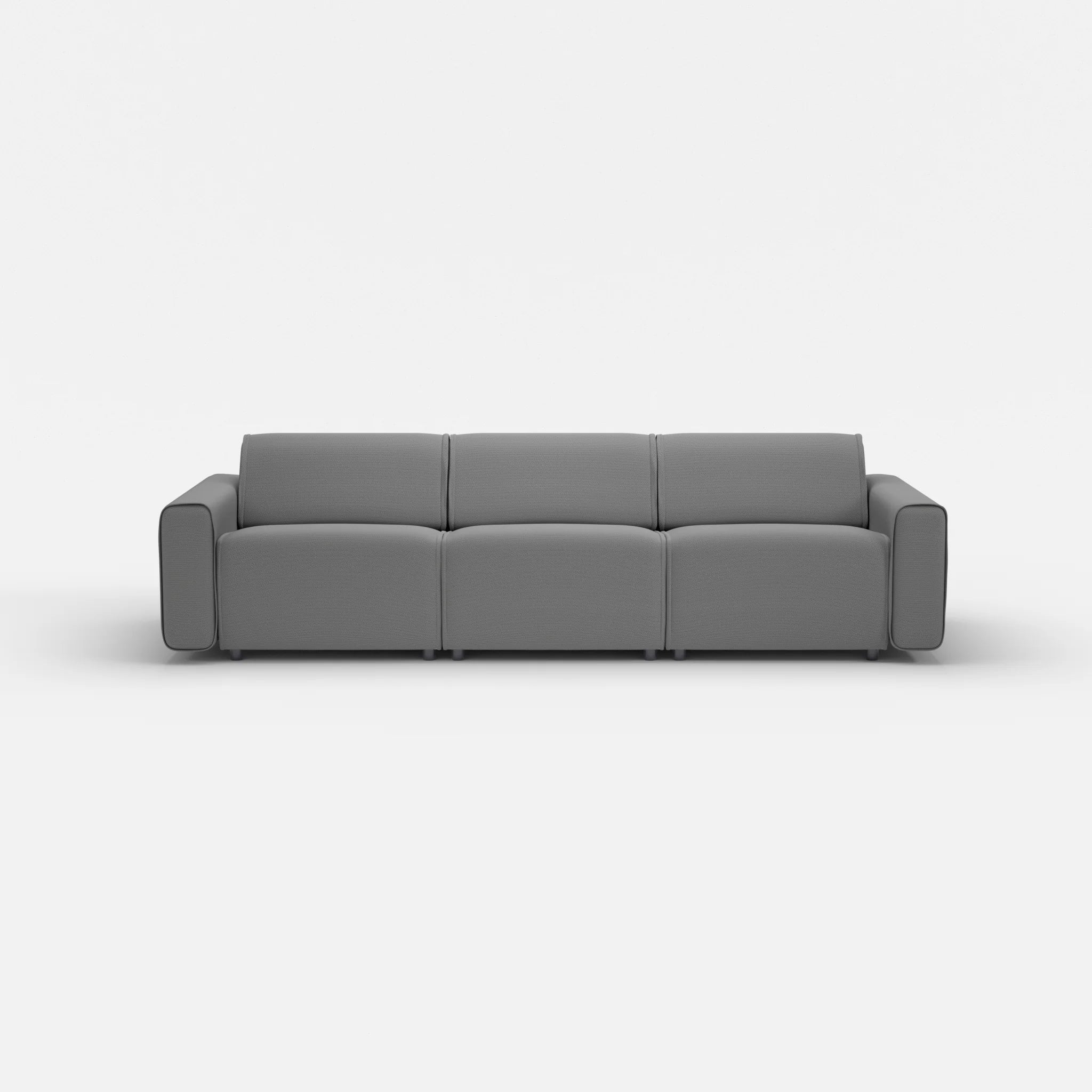 3 Sitzer Sofa Belleform mit breiter Armlehne 2 novumkies in Mittelgrau von vorne