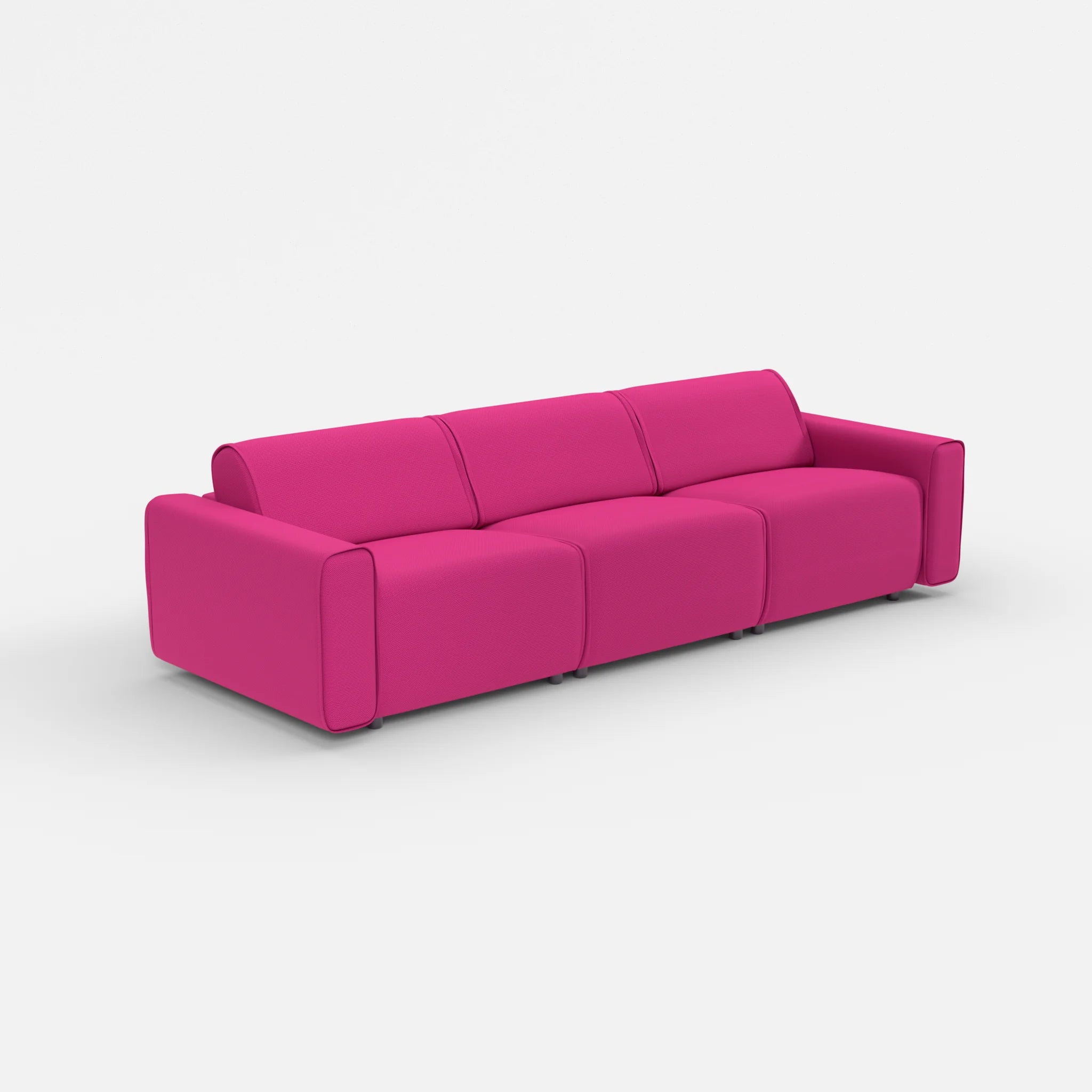 3 Sitzer Sofa Belleform mit breiter Armlehne 2 novummagenta in Magenta von der Seite