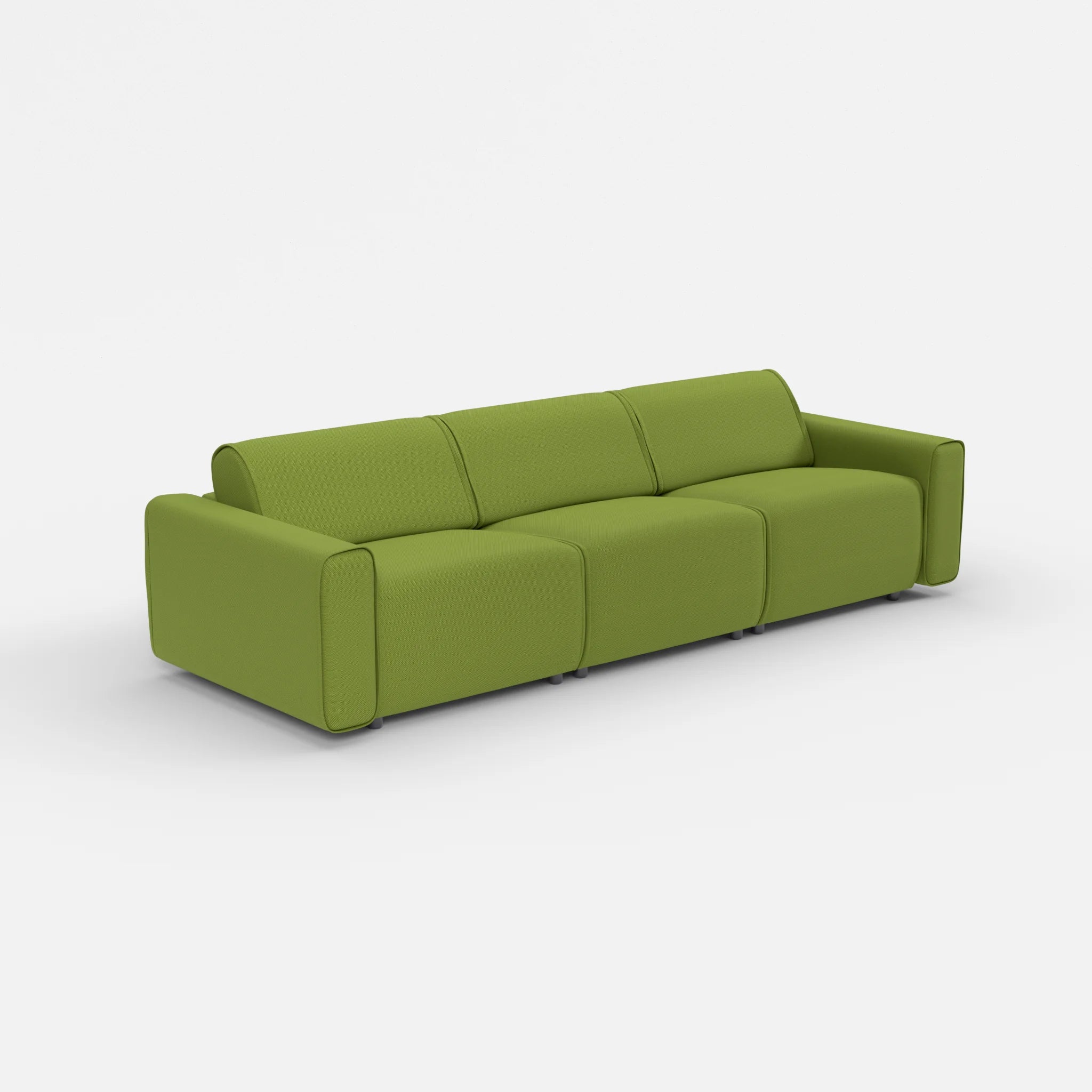 3 Sitzer Sofa Belleform mit breiter Armlehne 2 novummoss in Grün von der Seite